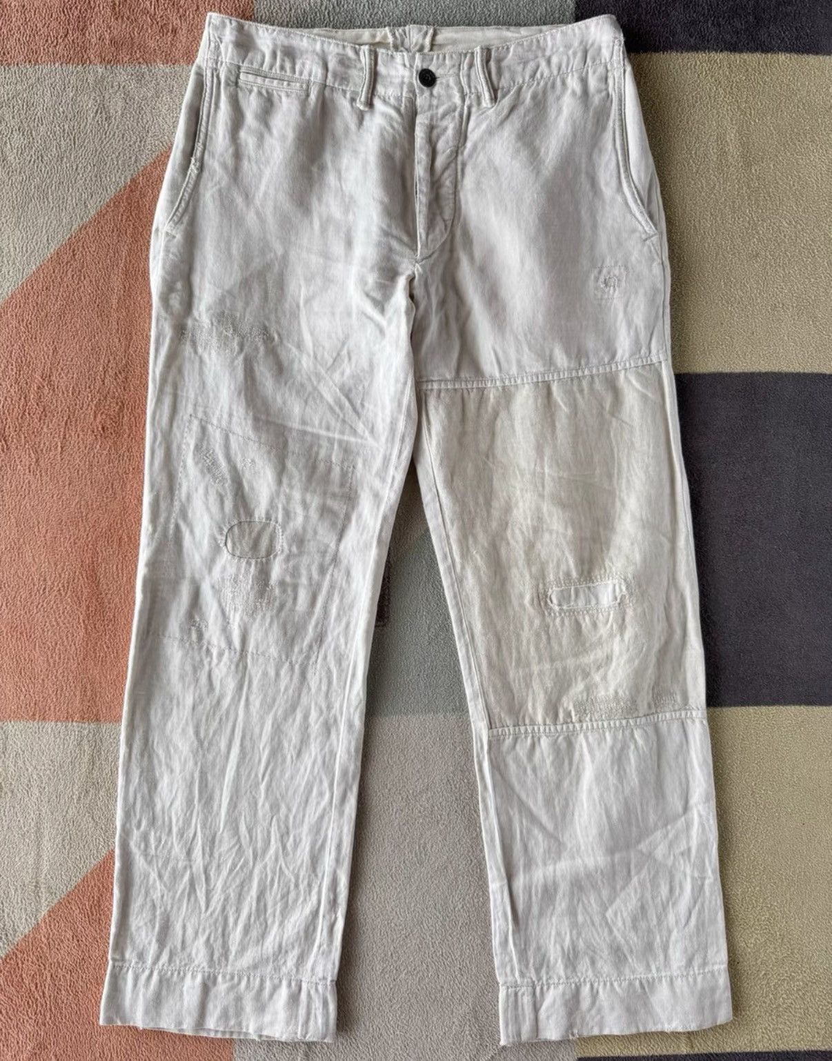 RRL Ralph Lauren RRL Ralph Lauren Double RL Cotton Linen Patch Pants K22 Size US 28 / EU 44 - 1 Thumbnail