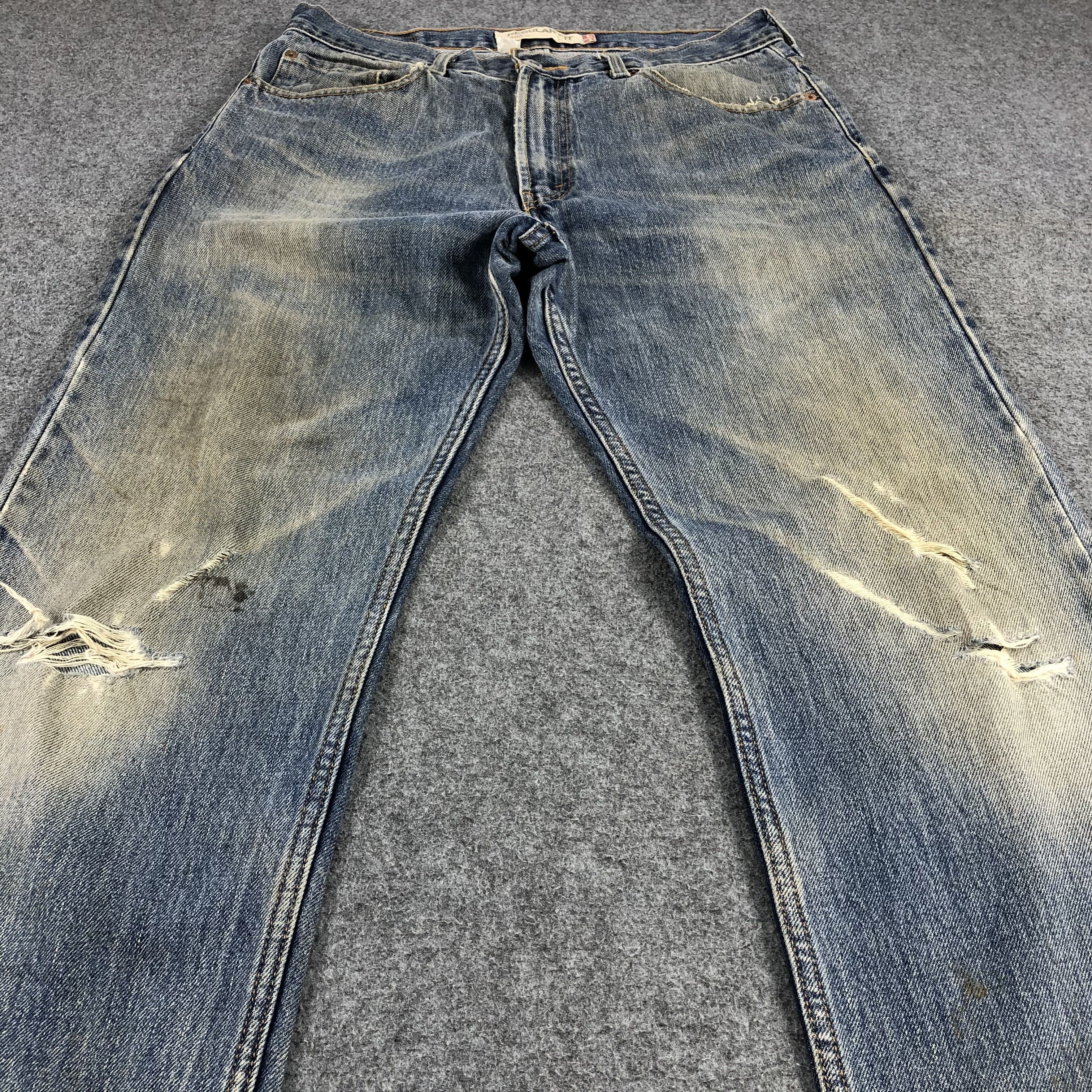 Levi's Vintage Distress Levis 505 Jeans-JM1194 Size US 34 / EU 50 - 3 Thumbnail