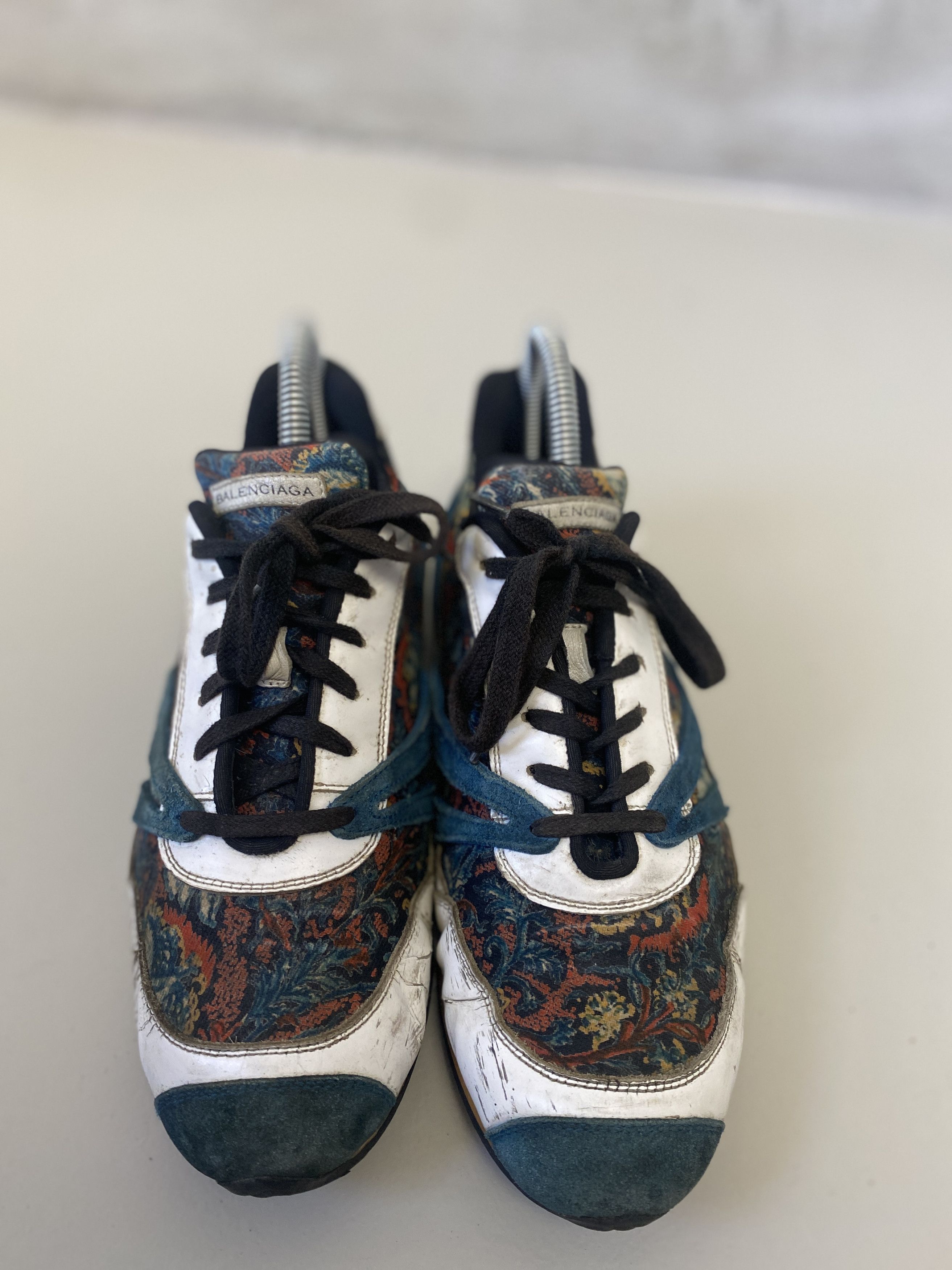 Balenciaga Balenciaga Floral Fabric suede sneakers calfskin shoes Size US 7 / IT 37 - 2 Thumbnail
