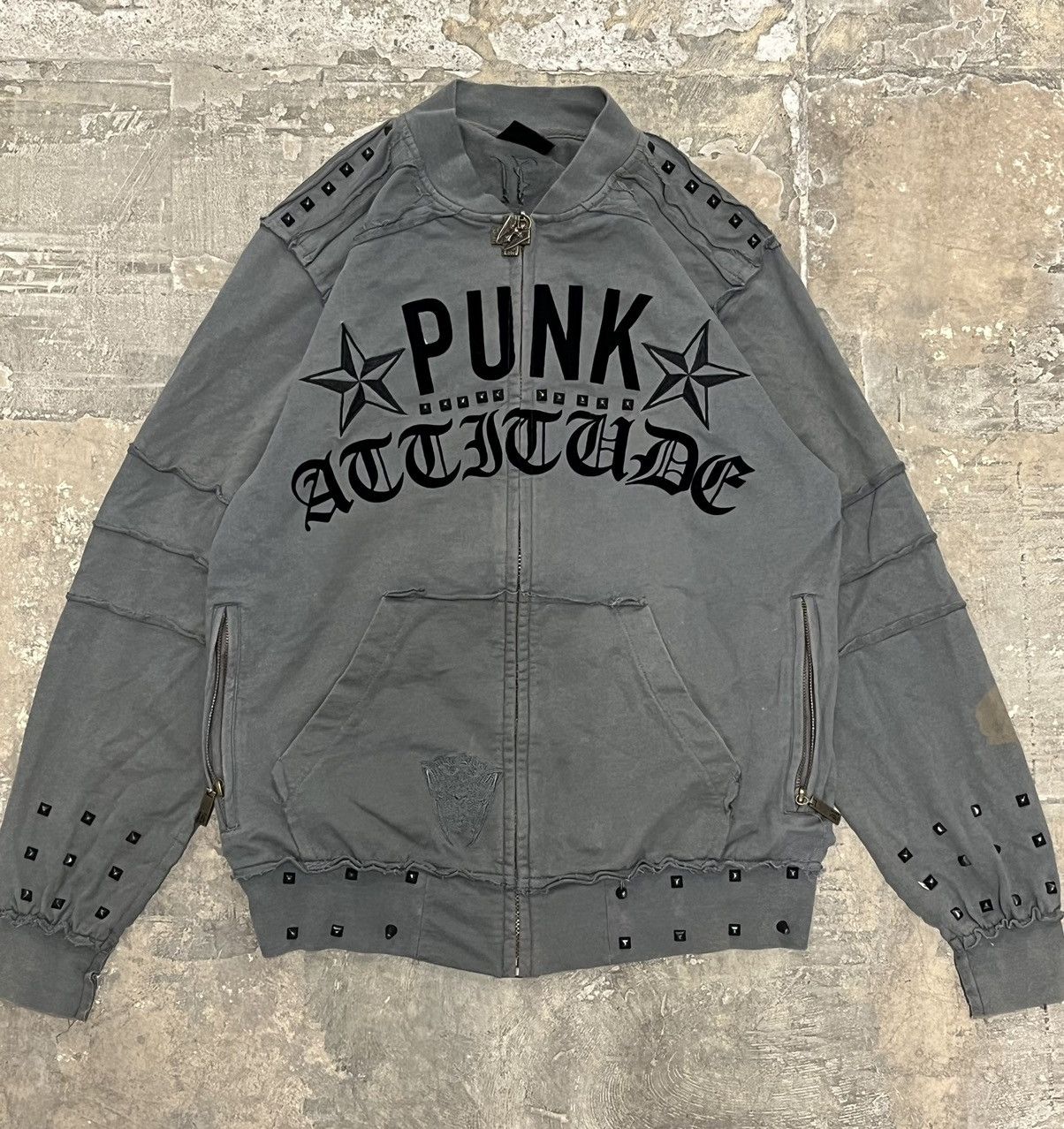 Black Label × Vintage Crazy rare y2k affliction style black label grunge zip up Size US L / EU 52-54 / 3 - 2 Thumbnail