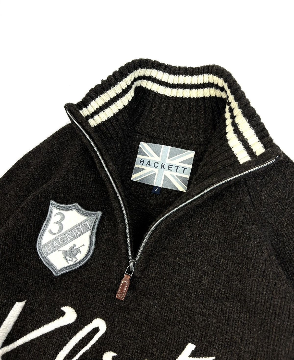 Hackett Vintage Hackett London Snow Polo Knitted Wool Zip Sweater Size US S / EU 44-46 / 1 - 9 Thumbnail
