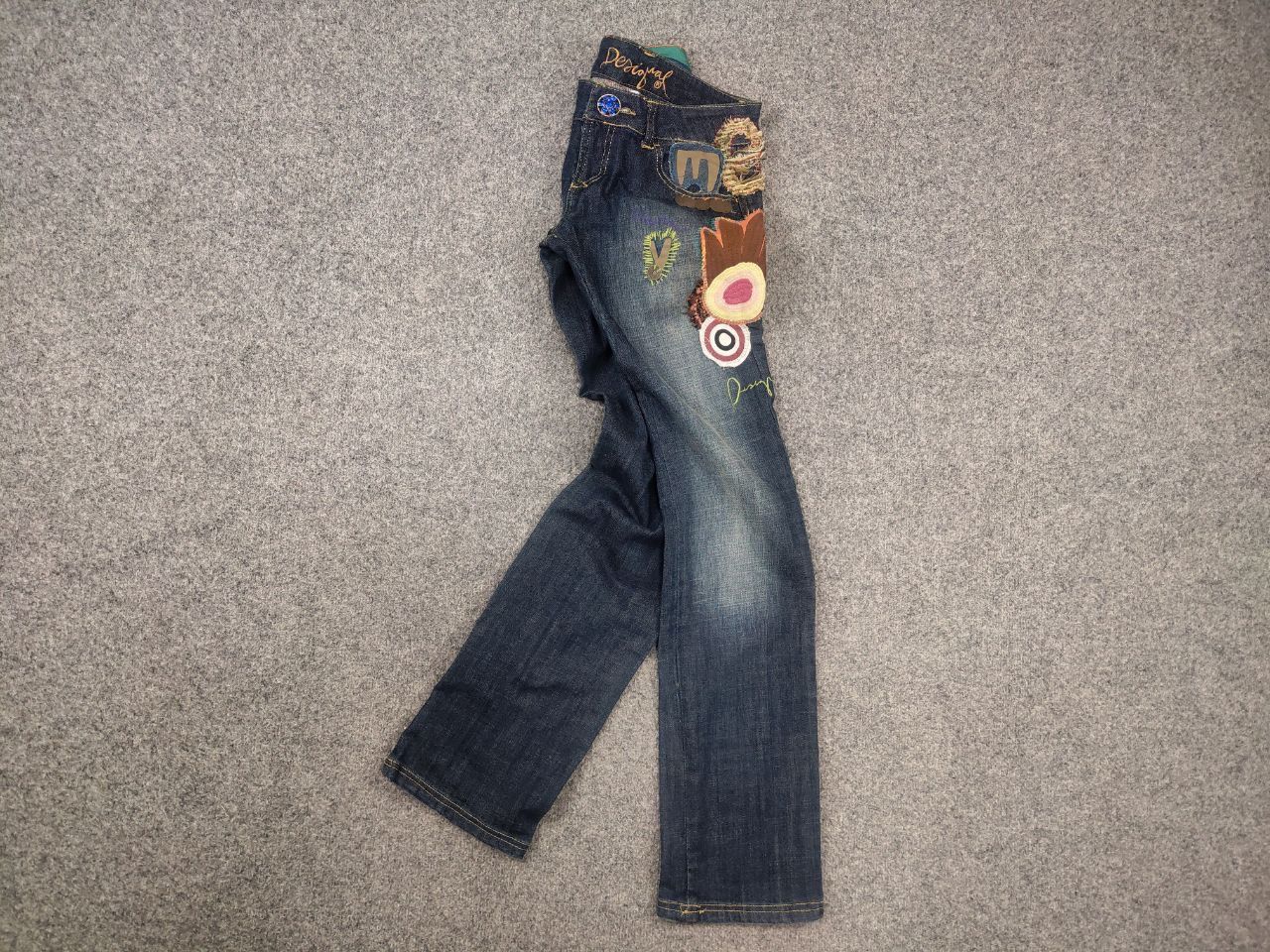 Hysteric Glamour Desigual Vintage Y2K Style Low-rise jeans embroidered logo Size 30" / US 8 / IT 44 - 2 Thumbnail