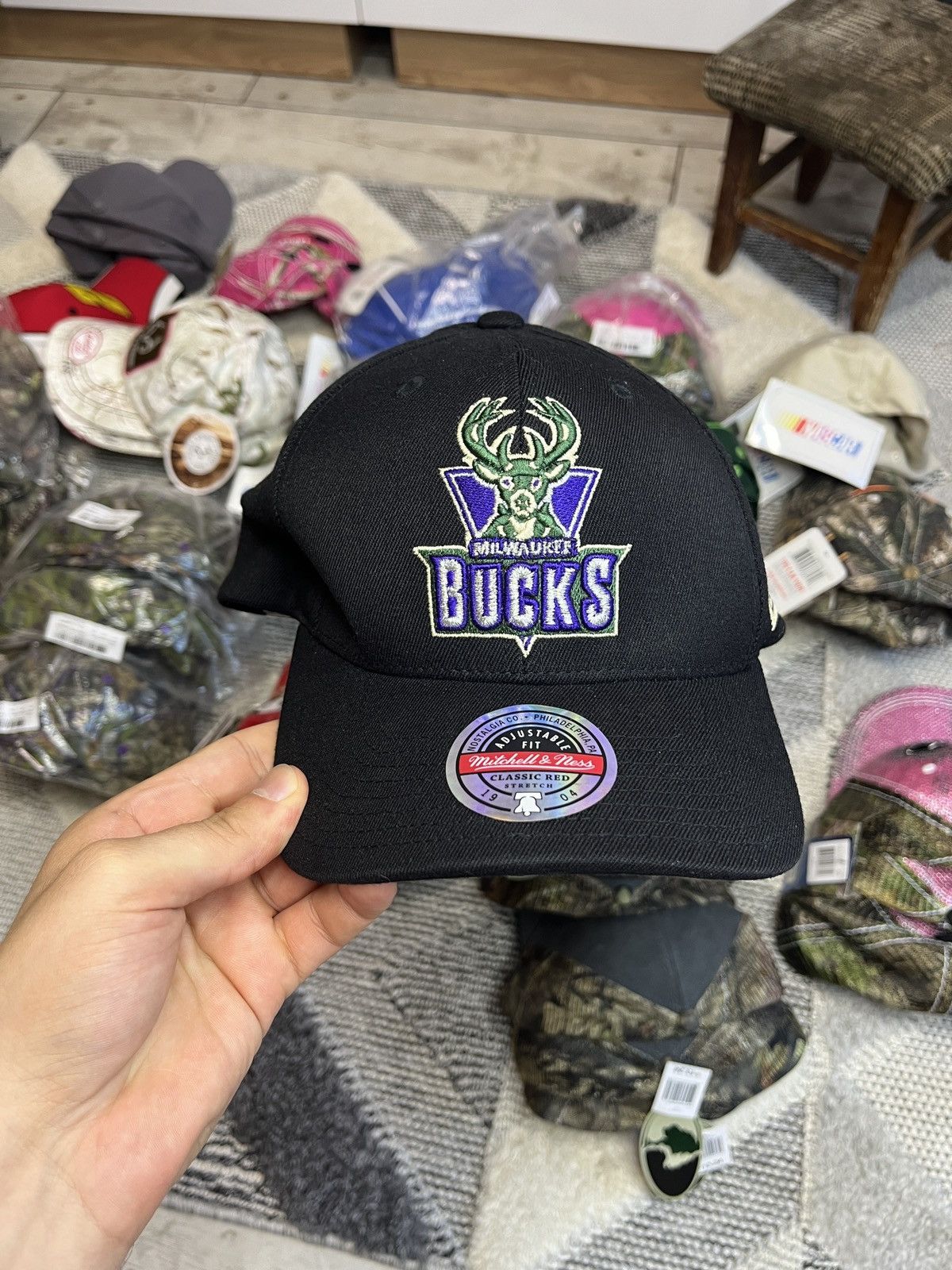 Mitchell & Ness × NBA Mitchel Ness Bucks NBA Cap Hat Size ONE SIZE - 1 Thumbnail