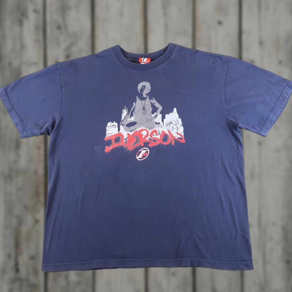Reebok VINTAGE Reebok Allen Iverson I3 Question T Shirt XL Blue Graphic Tee Men 2000s Basketball Hip Hop Size US XL / EU 56 / 4 - 1 Thumbnail