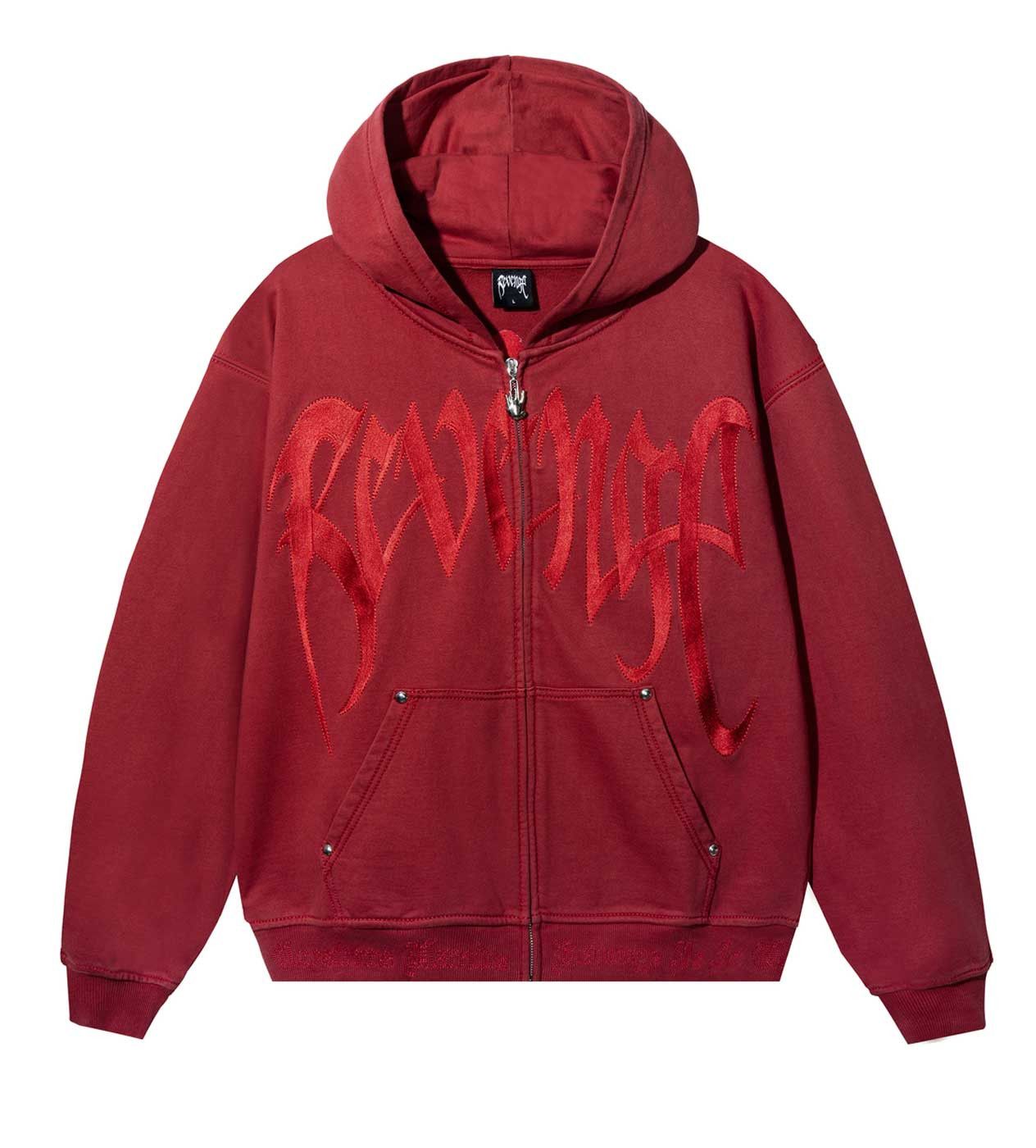 Revenge Xxxtentacion Kill Contrast Zip Up Hoodie Red Size US S / EU 44-46 / 1 - 1 Thumbnail