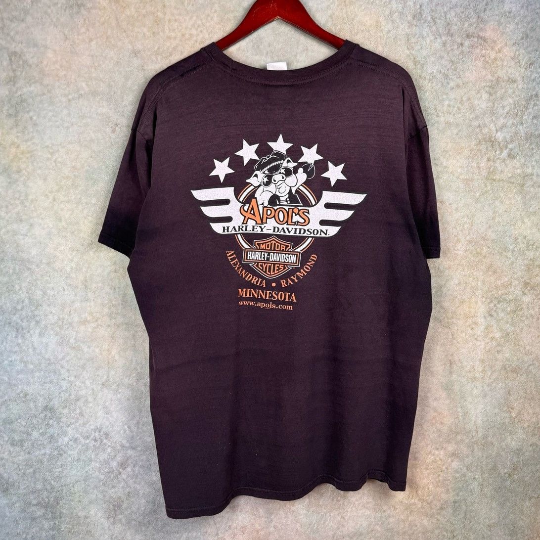 Harley Davidson Harley Davidson Biker T Shirt Sz XL Black Faded Size US XL / EU 56 / 4 - 2 Thumbnail