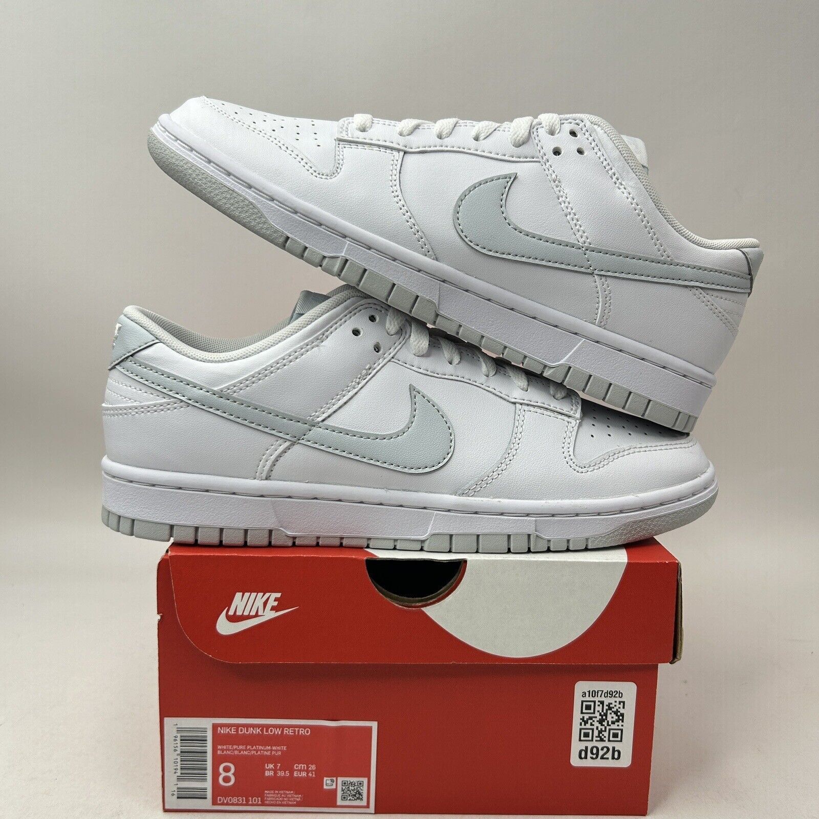 Nike Nike Dunk Low Retro “White Pure Platinum” 2023 Size US 8 / EU 41 - 1 Thumbnail