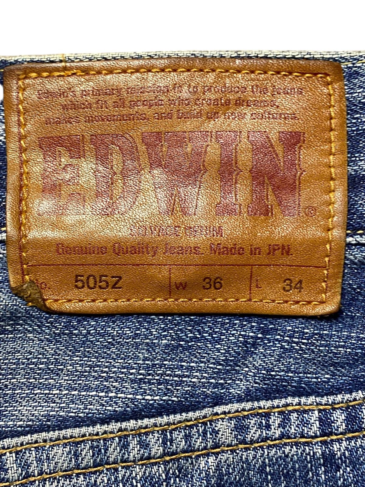 Edwin Vintage Edwin 505 Selvedge Mud Wash Distressed Baggy Jeans Size US 39 - 14 Thumbnail