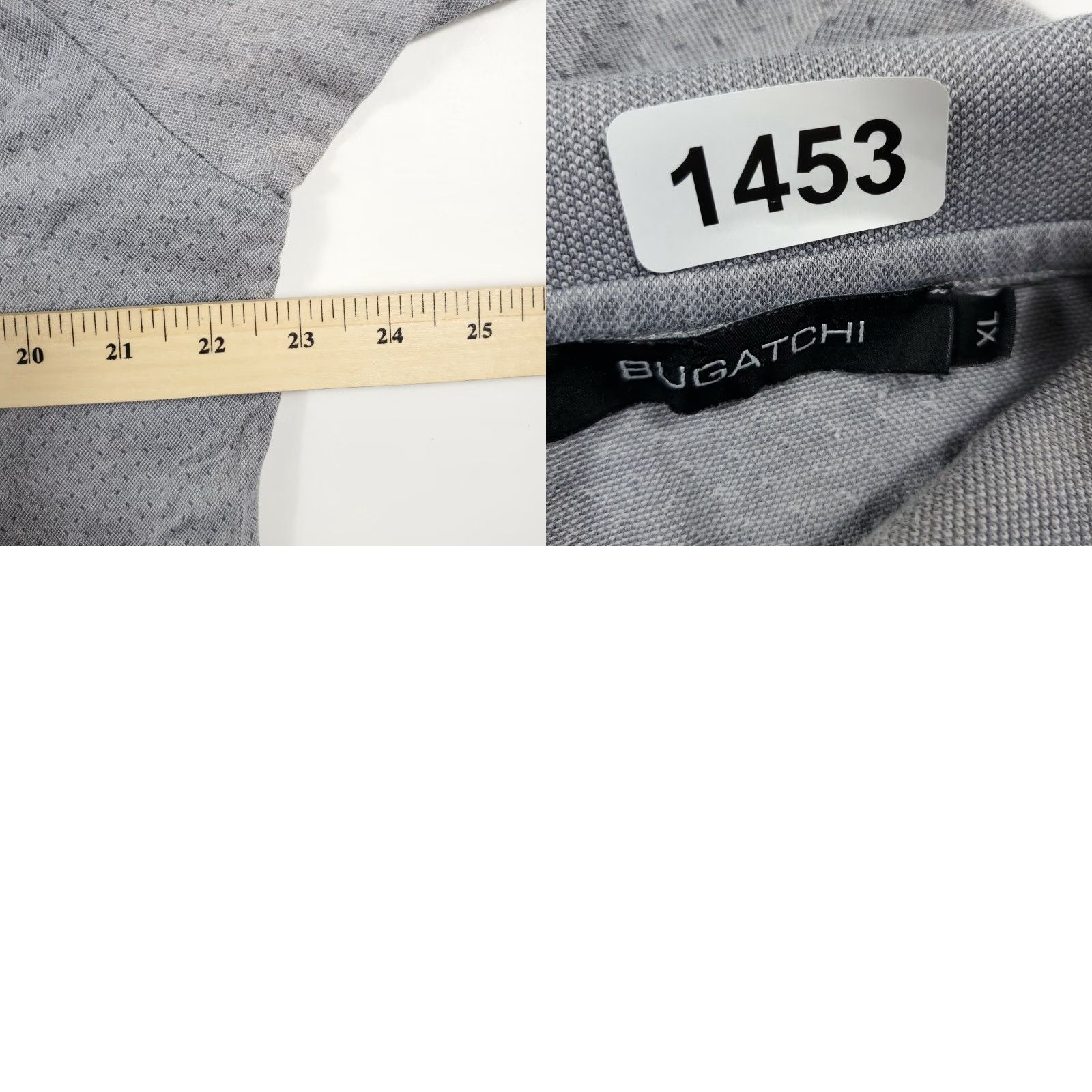 BUGATCHI BUGATCHI Gray Polo Shirt Short Sleeve Mens XL Cotton 100% Geometric Preppy 90s Golf Lacrosse Rugby N/A (no extra) Size US XL / EU 56 / 4 - 8 Thumbnail