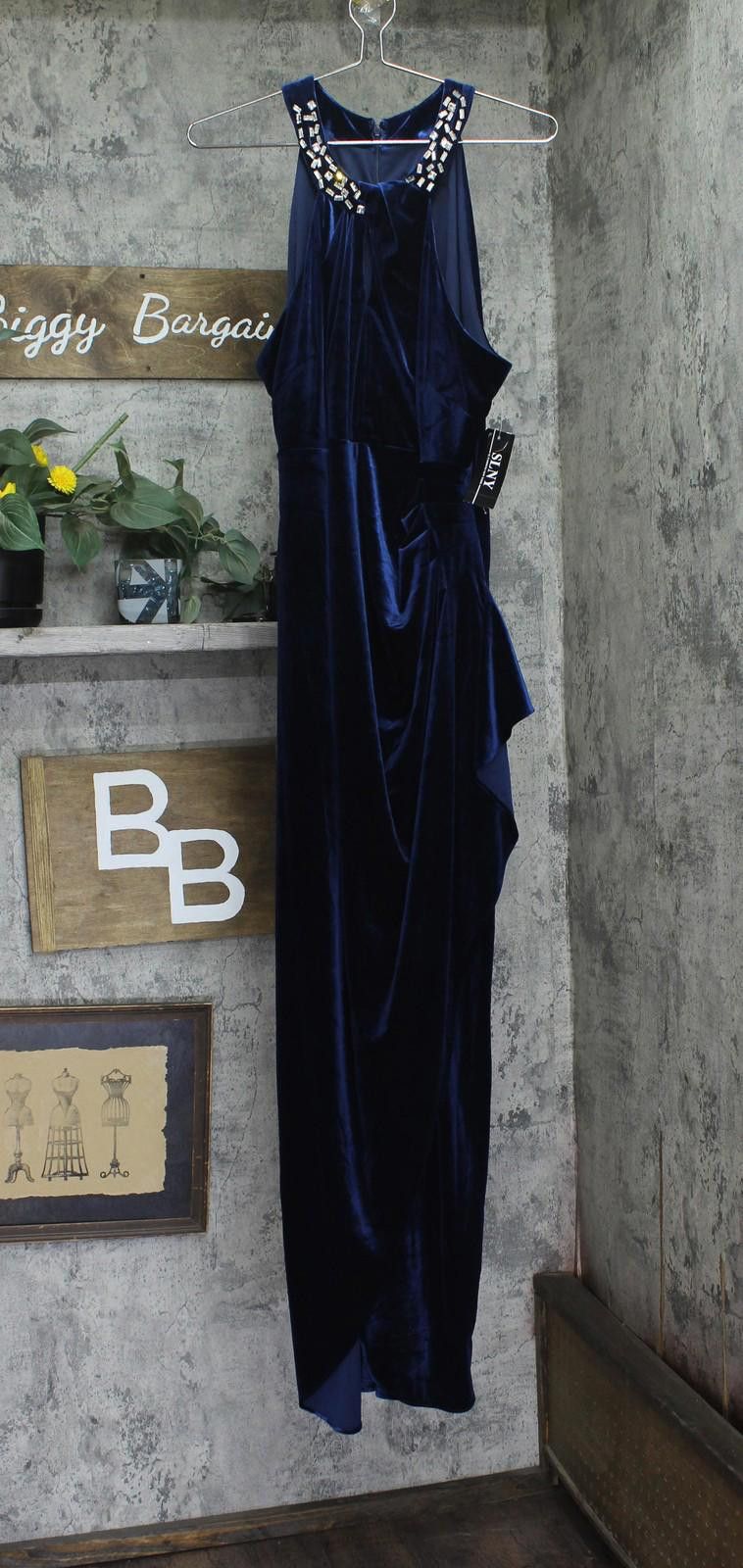 Slny Velvet Cocktail Halter Dress 9190160 Imperial Blue 18 - ilac.rochib.com