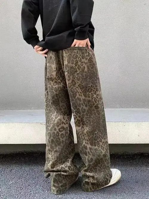 Jean Baggy Leopard Graphic Pants Size US 33 - 7 Thumbnail