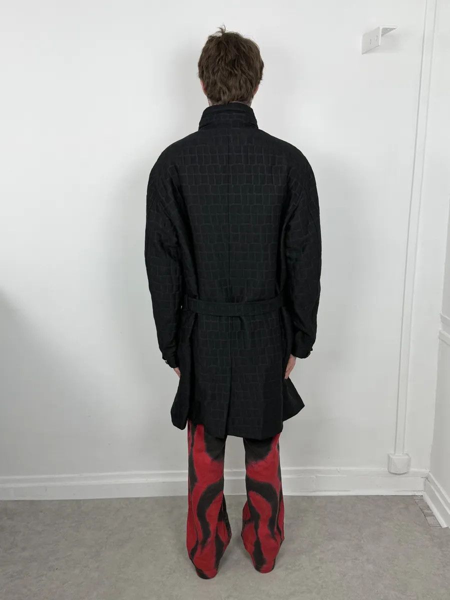 Giorgio Armani Giorgio Armani Crocodile Effect Black Wool & Silk Trench Coat Size US M / EU 48-50 / 2 - 4 Thumbnail