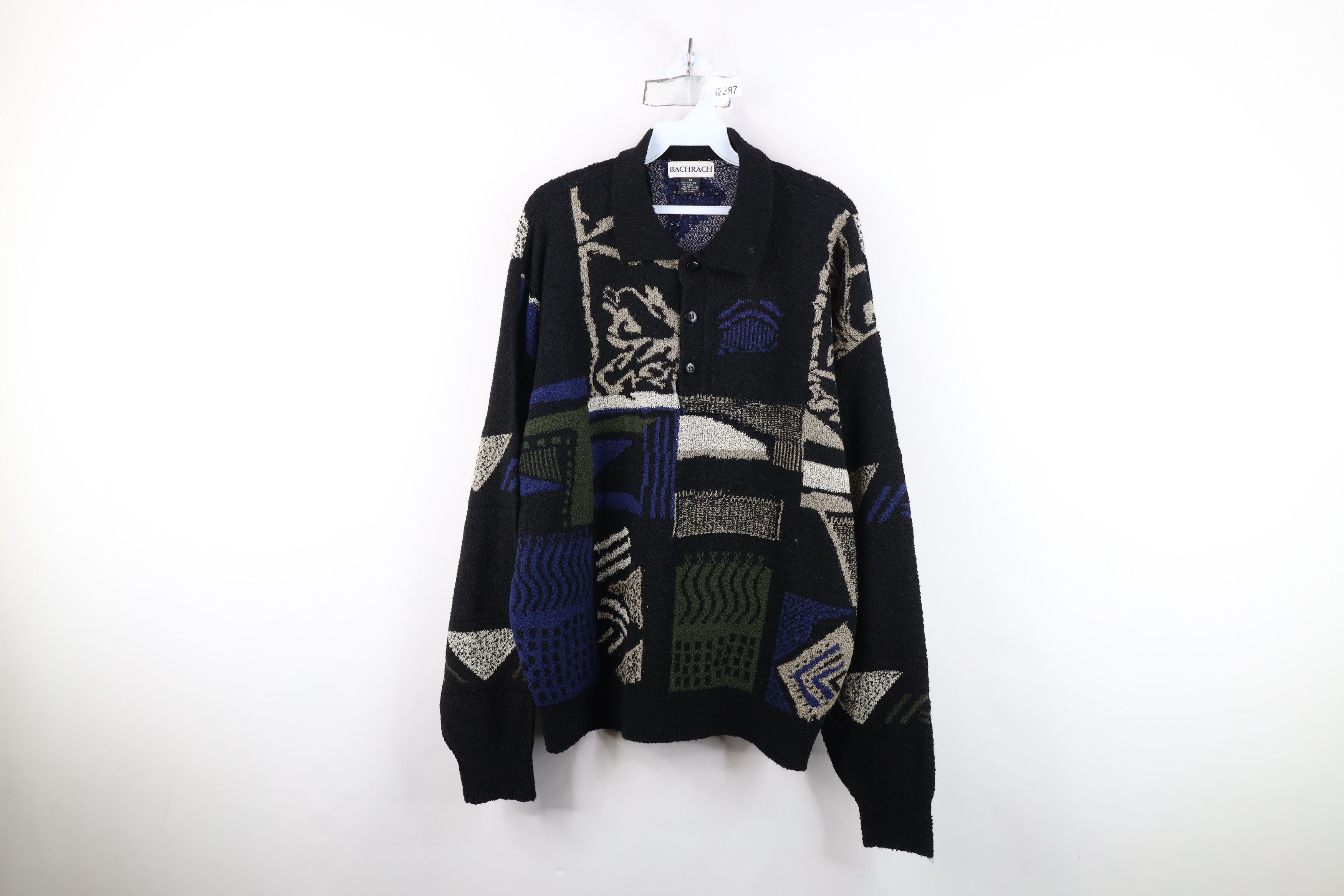 Vintage Vintage 90s Streetwear Terry Cloth Knit Collared Sweater Size US M / EU 48-50 / 2 - 1 Thumbnail