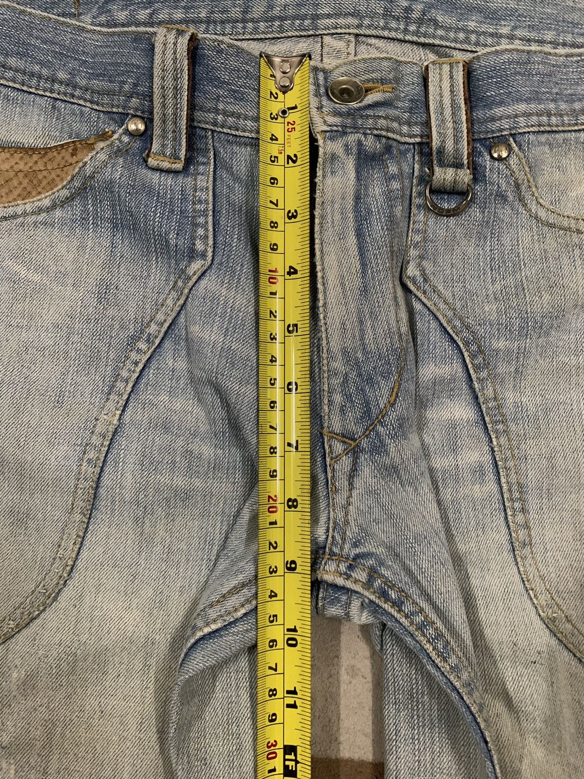 Tornado Mart Vintage NCFM Leather Pocket Clawmark Distressed Jeans Size US 32 / EU 48 - 17 Thumbnail