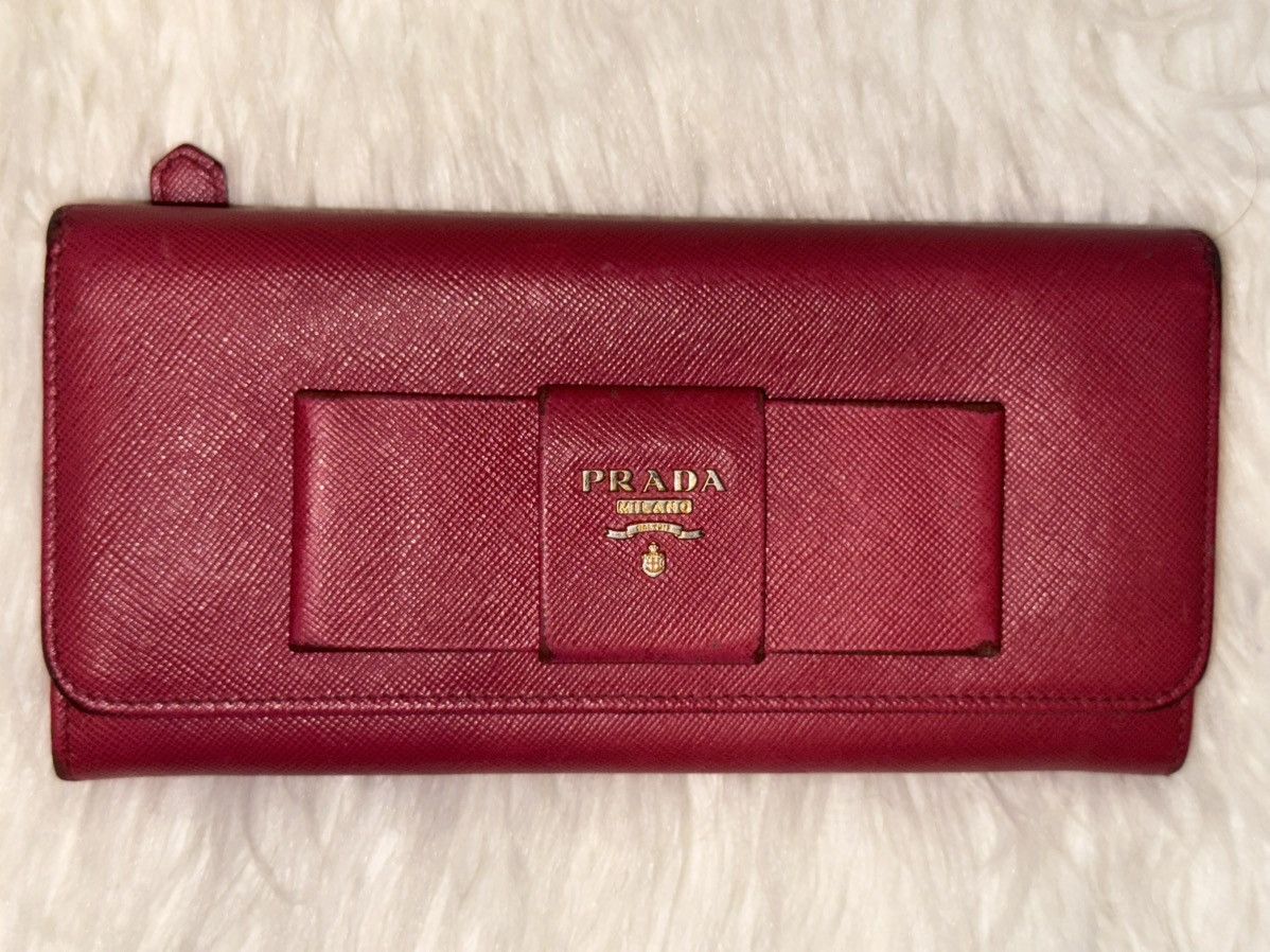 Prada Prada Pink Saffiano Long Wallet Size ONE SIZE - 1 Thumbnail