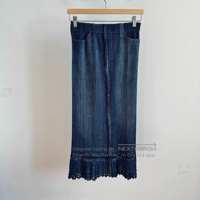 Issey Miyake Issey Miyake size:3 Denim Hollow Skirt Size 22" - 1 Thumbnail