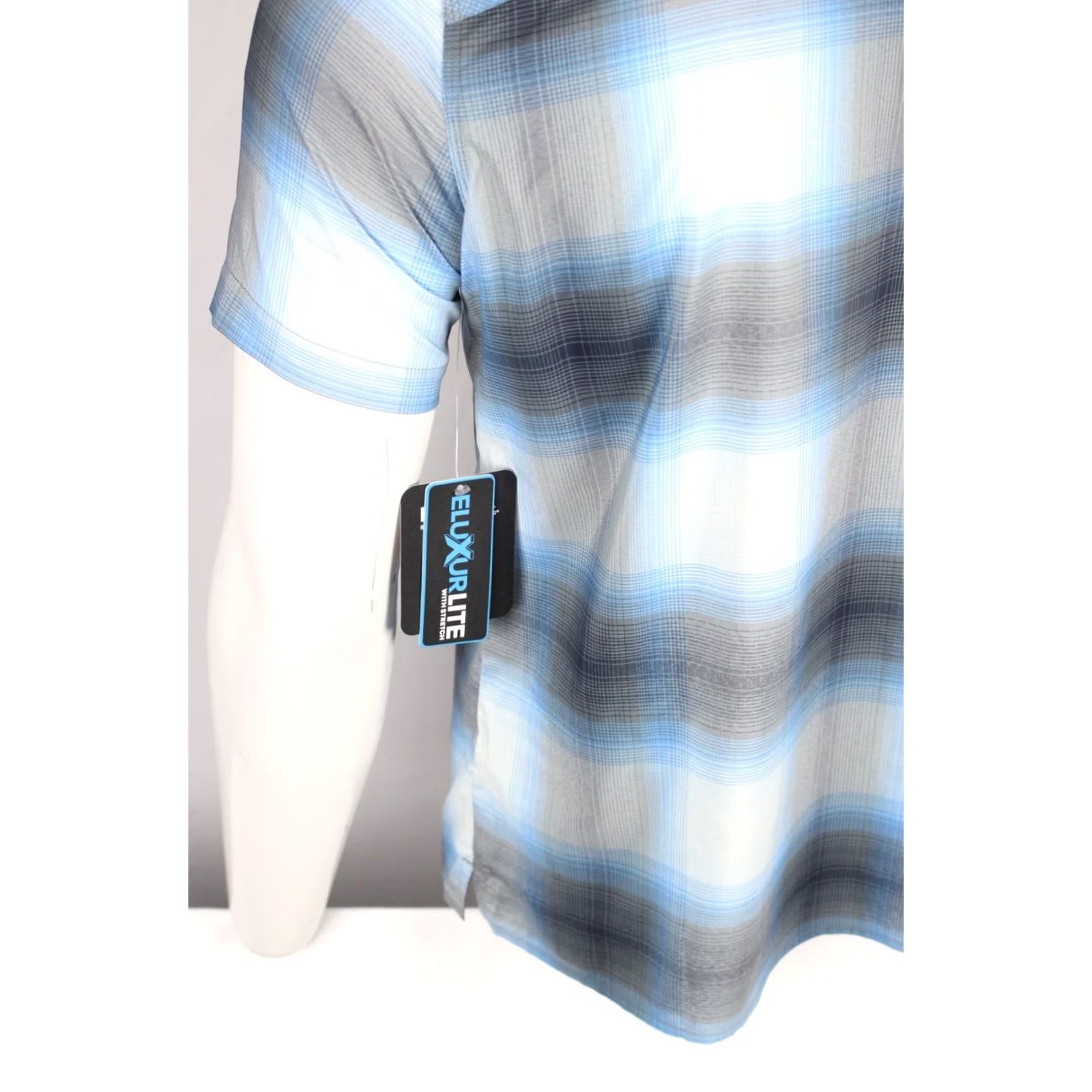 Vintage Kuhl Konquer Shirt S Small Ice Blue 7489 Short Sleeve Button Up Plaid Men's Shirt Size US S / EU 44-46 / 1 - 4 Thumbnail
