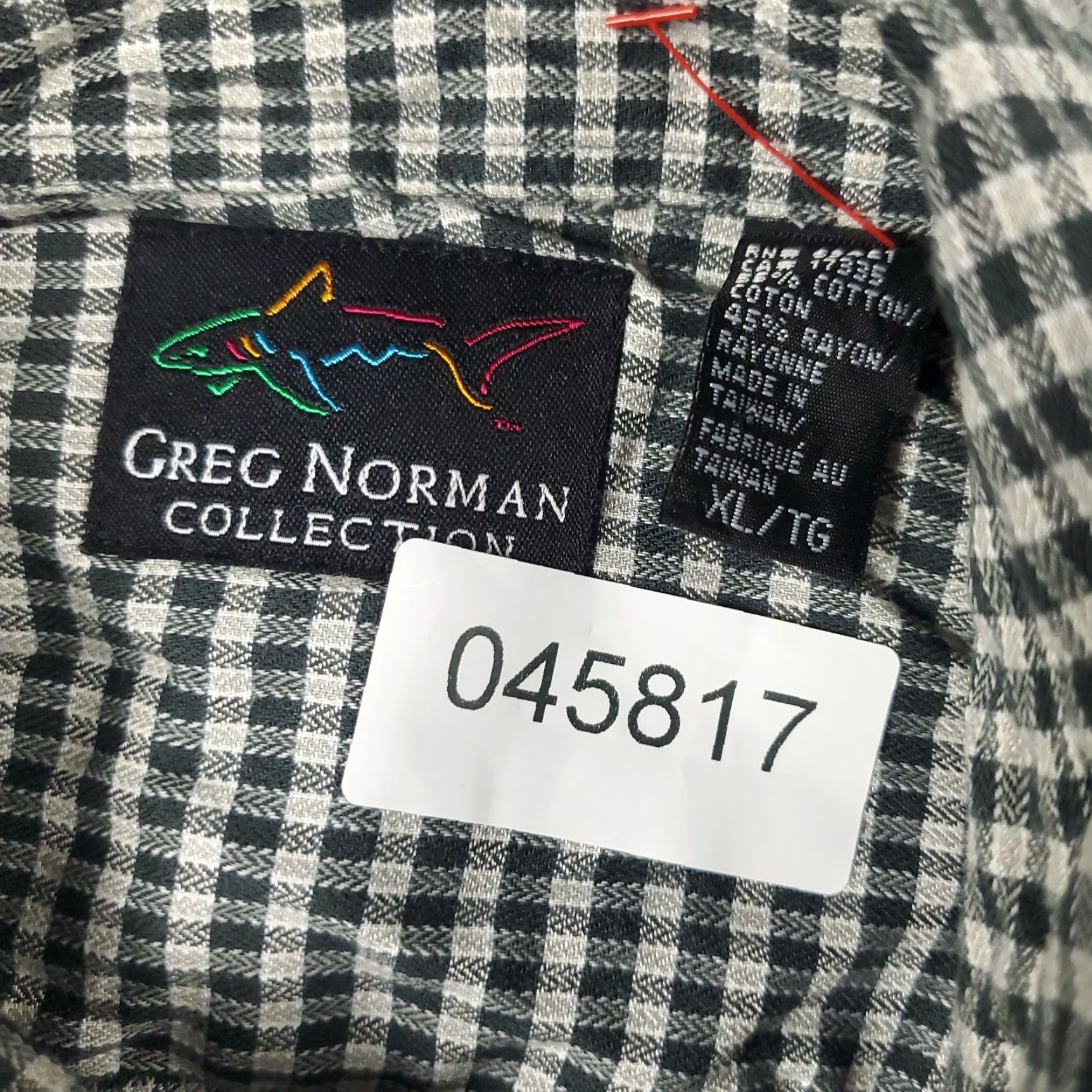 Vintage Greg Norman Shirt Men XL Gray Check Button-Up Long Sleeve Casual Button-Front Shirt - Cotton, Regular Fit Size US XL / EU 56 / 4 - 6 Thumbnail