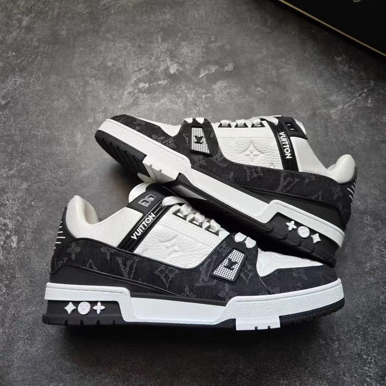 Louis Vuitton Louis Vuitton TRAINER 25 New Black and White Denim shoes Size US 7.5 / EU 40-41 - 8 Thumbnail