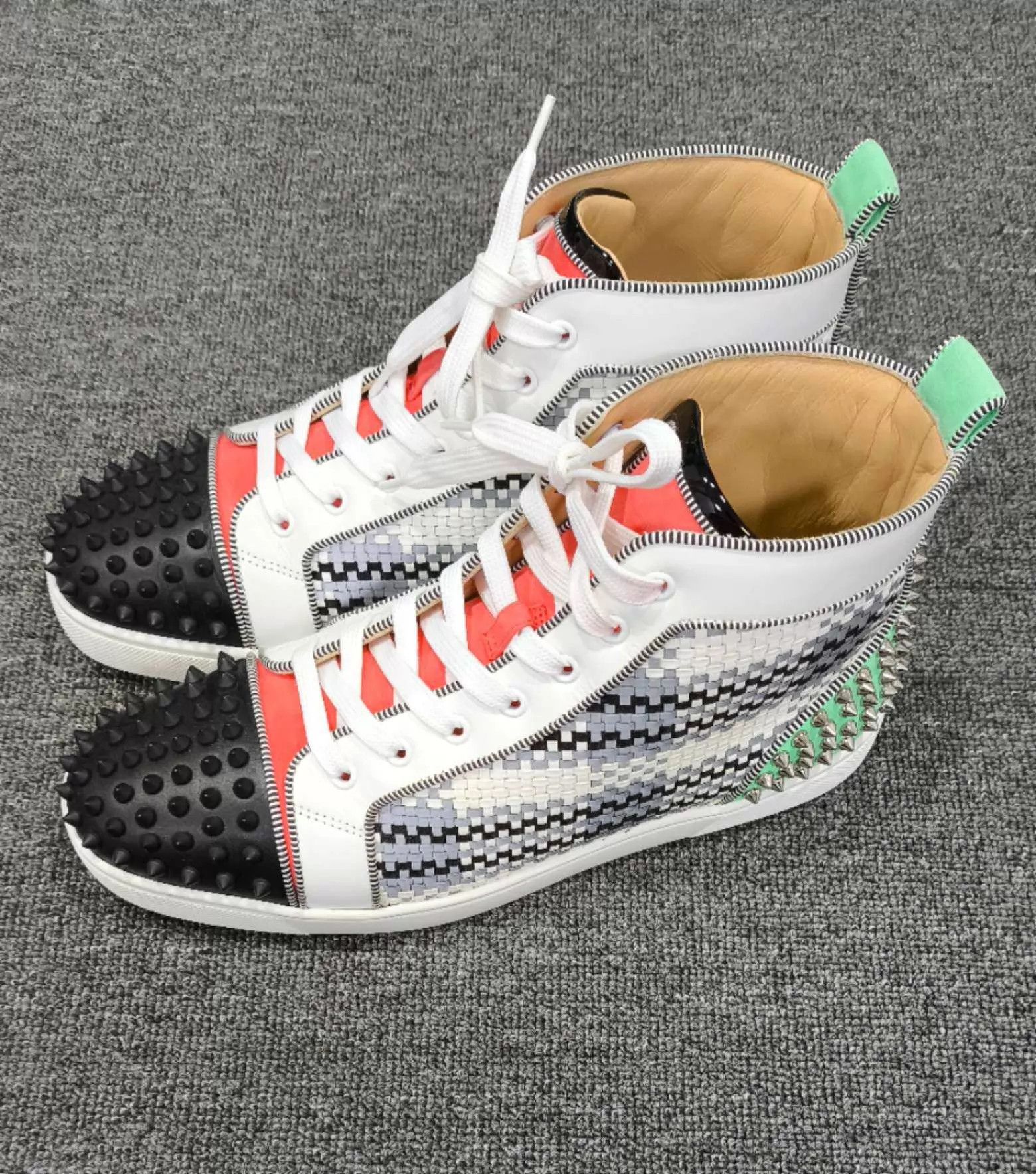Christian Louboutin CL Woven Rivet High-Top Sneaker 99 New 43 Size US 10 / EU 43 - 1 Thumbnail