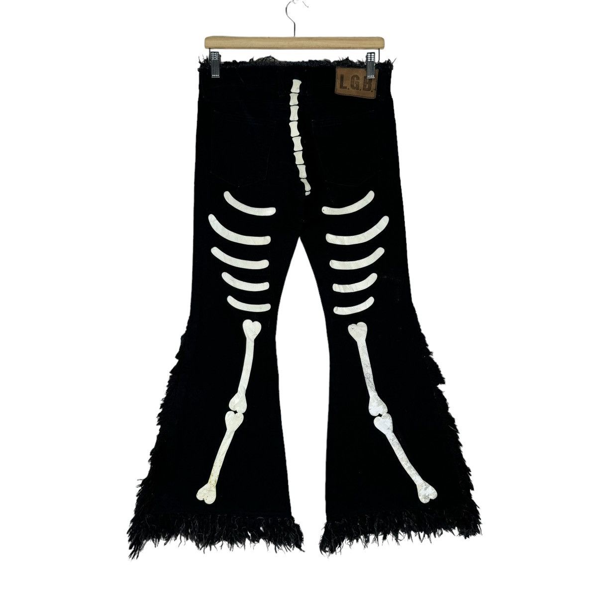 Le Grande Bleu (L.G.B.) 🌟L.G.B MANIACS FLARE CUSTOM SKELETON PANTS Size US 30 / EU 46 - 1 Thumbnail