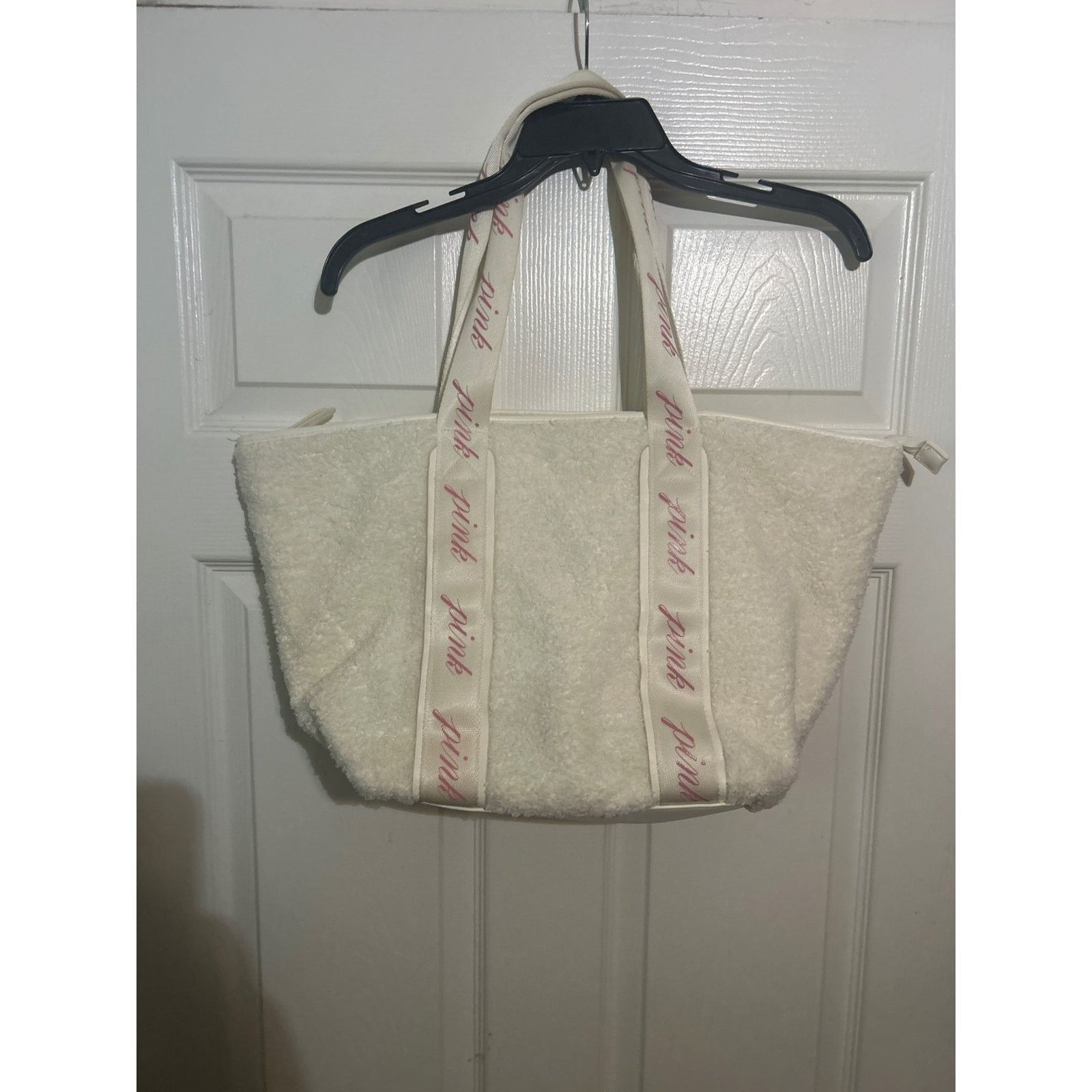 Victoria's Secret PINK Victoria's Secret Cream Sherpa Tote Bag Purse Handbag Size ONE SIZE - 1 Thumbnail