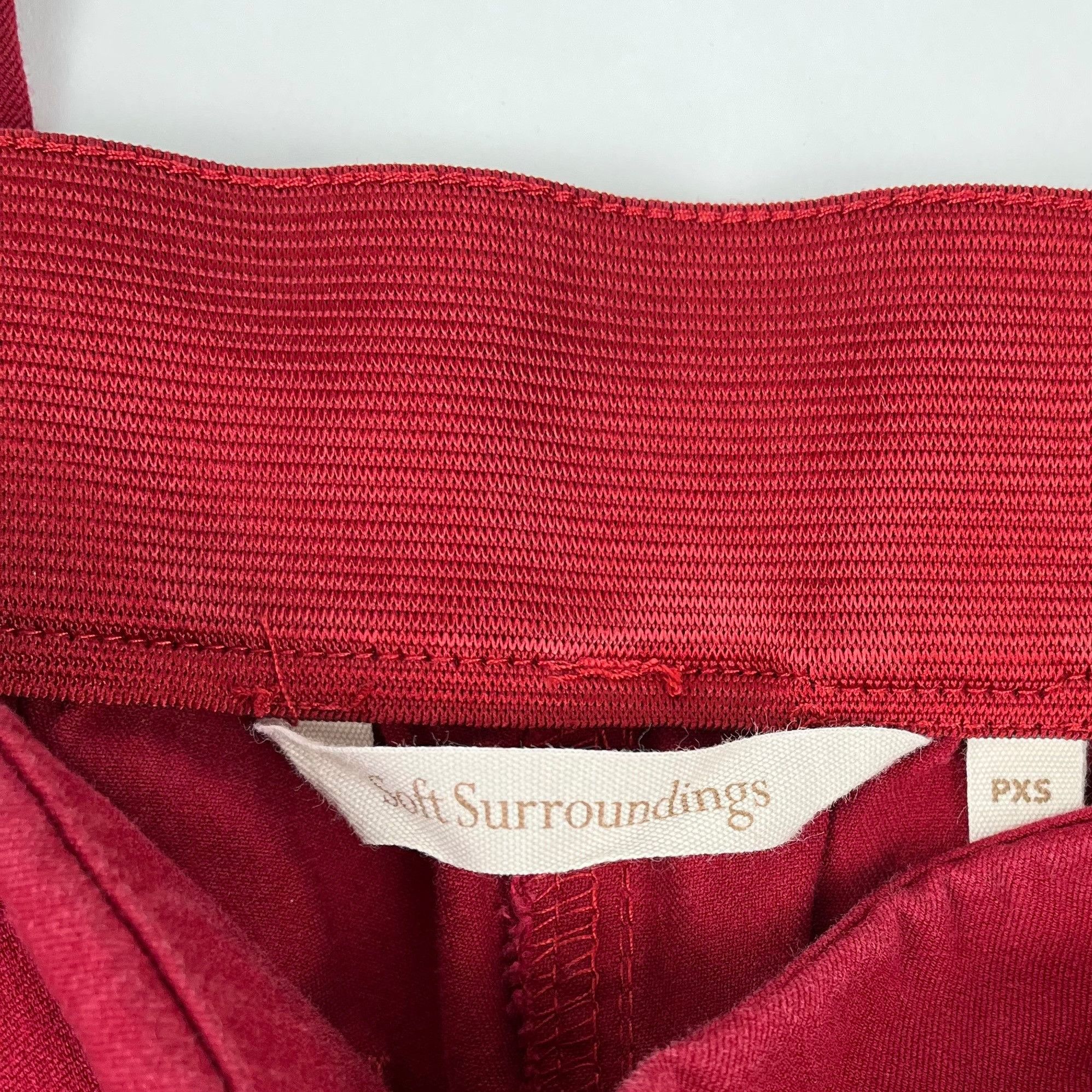 Soft Surroundings Soft Surroundings Women's Crop Pants Straight-Leg Red Pull-O Size 27" / US 4 / IT 40 - 2 Thumbnail