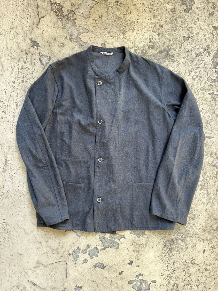 Auralee Auralee Asymmetrical Button Silk Denim Light Jacket Size US S / EU 44-46 / 1 - 1 Thumbnail