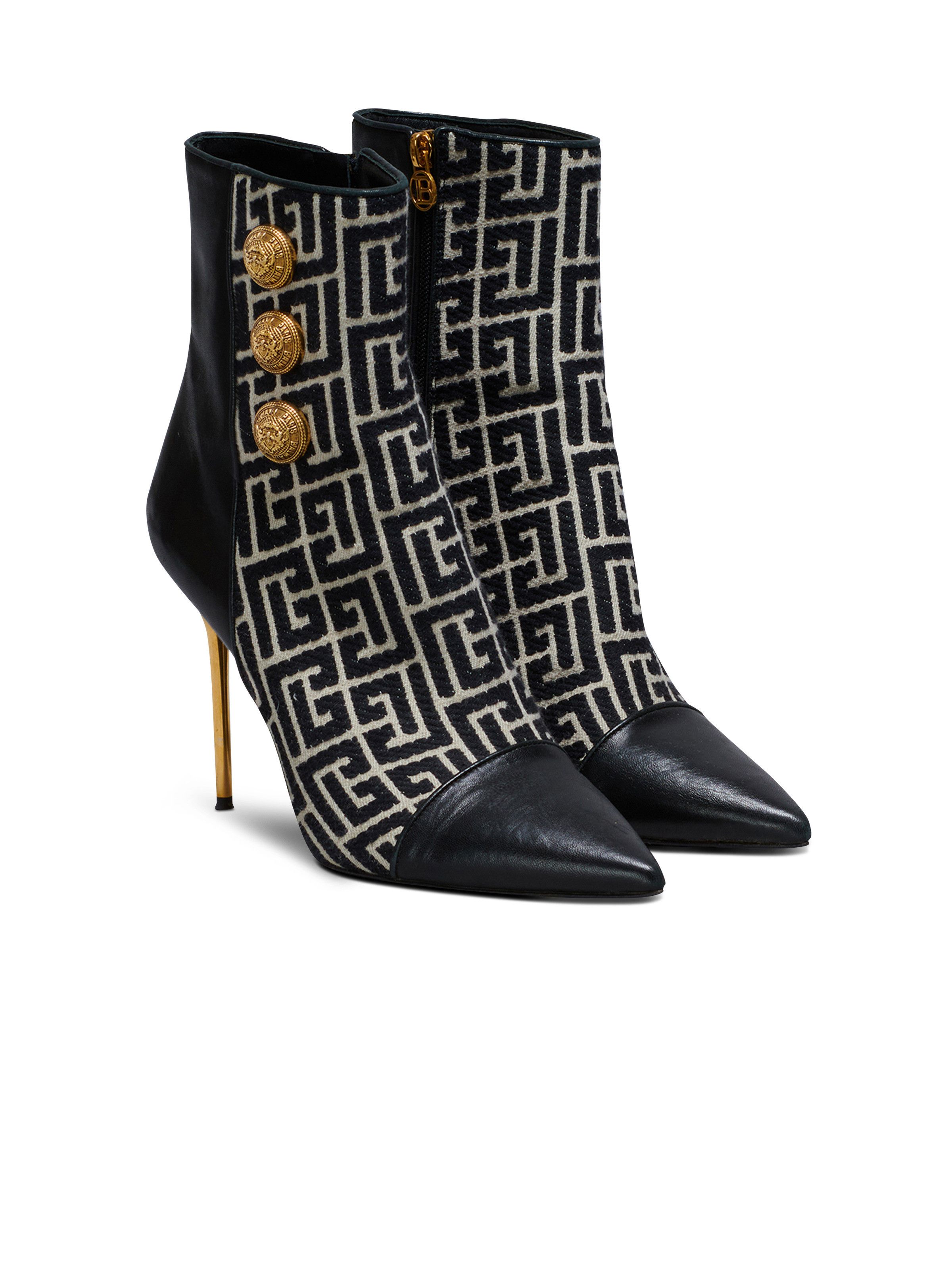 Balmain o1s1wg110925 Roni 110mm Ankle Boots in Black Size US 5 / IT 35 - 2 Thumbnail