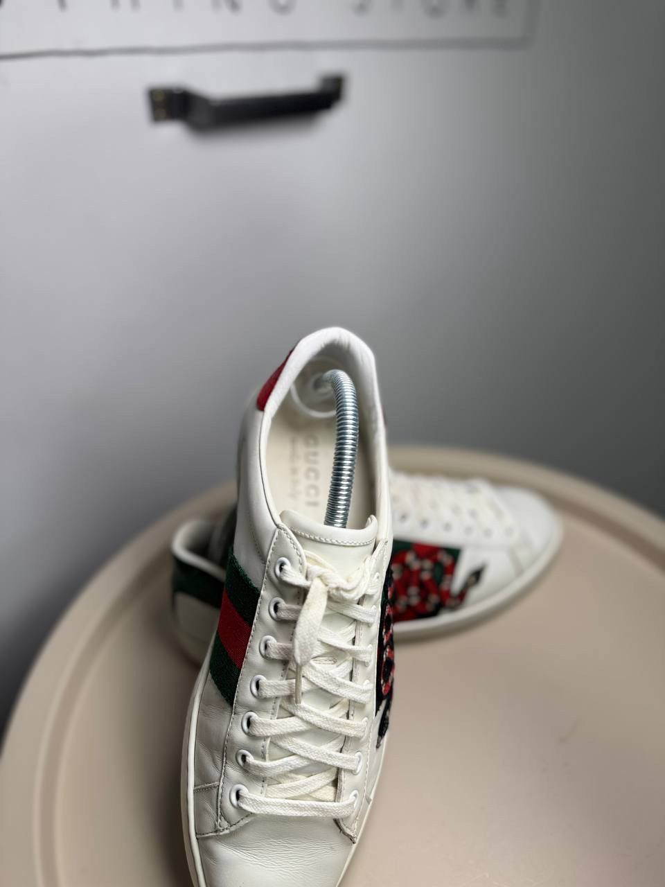Gucci Gucci Ace Snake Embroidered Web Stripe Sneakers Size US 7 / EU 40 - 8 Thumbnail