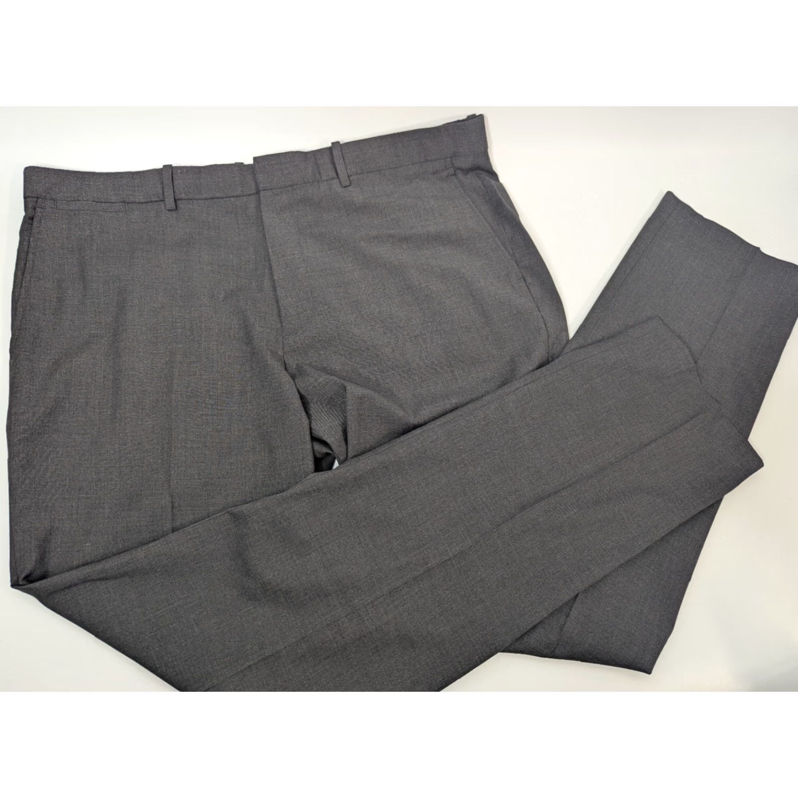 Theory Theory Mens Pants Dress Pants Black Grey 38 Wool Blend Tapered Regular Inseam 34 Mens Suiting Size 38R - 2 Thumbnail