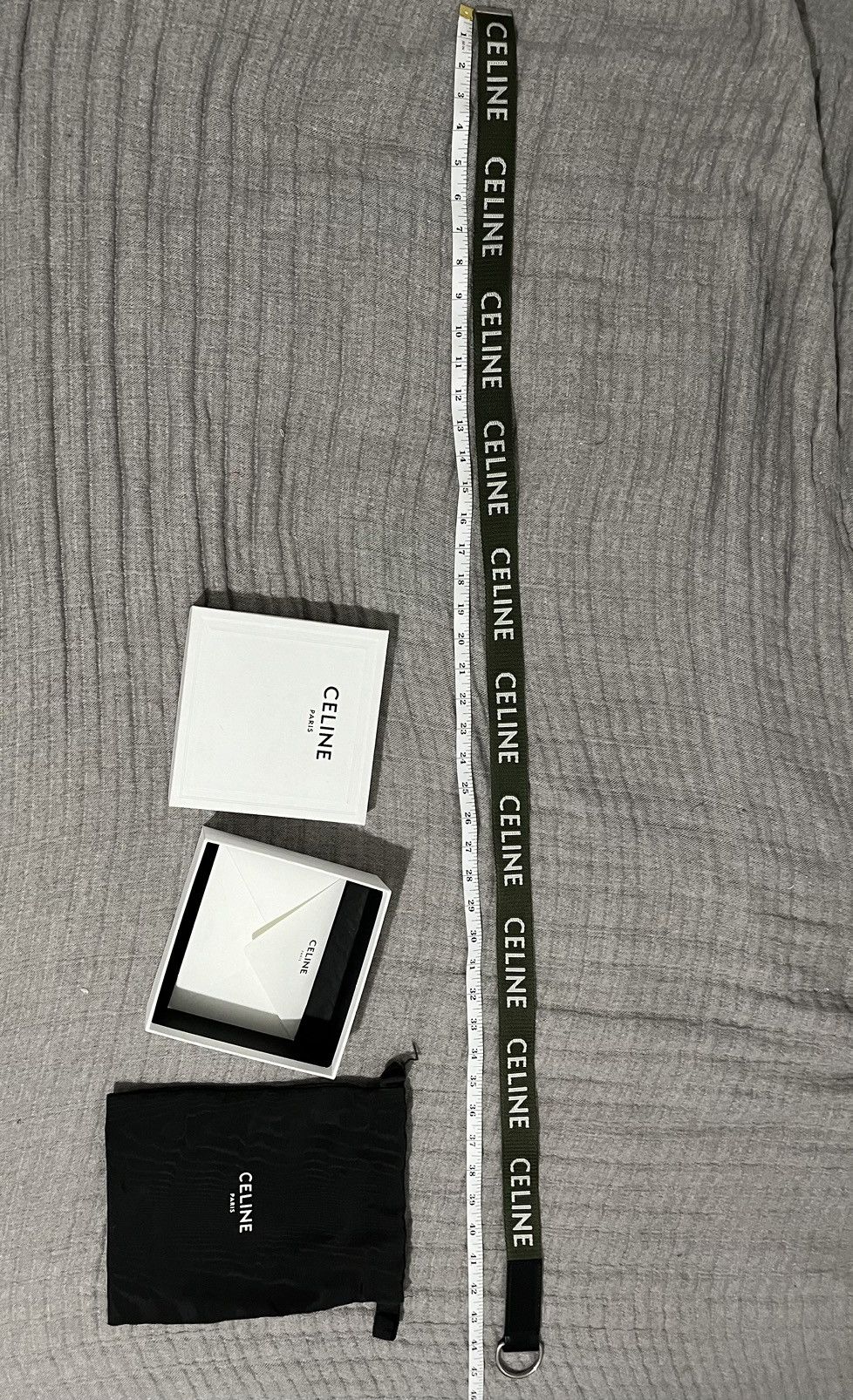 Celine Celine double loop belt green Size 32 - 4 Thumbnail