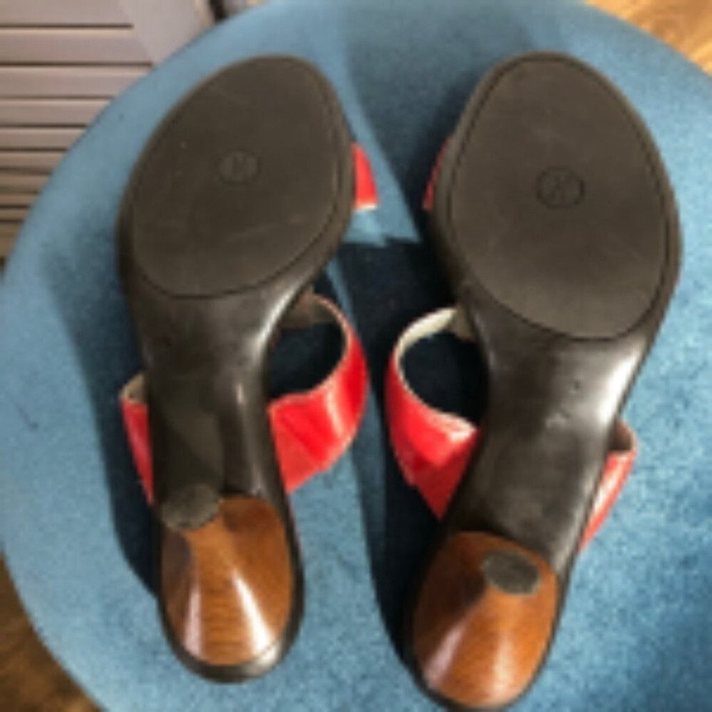 Cole Haan Cole Haan Kitten Heel Sandal Genuine Leather Open Toe Red 10 Size US 10 / IT 40 - 6 Thumbnail