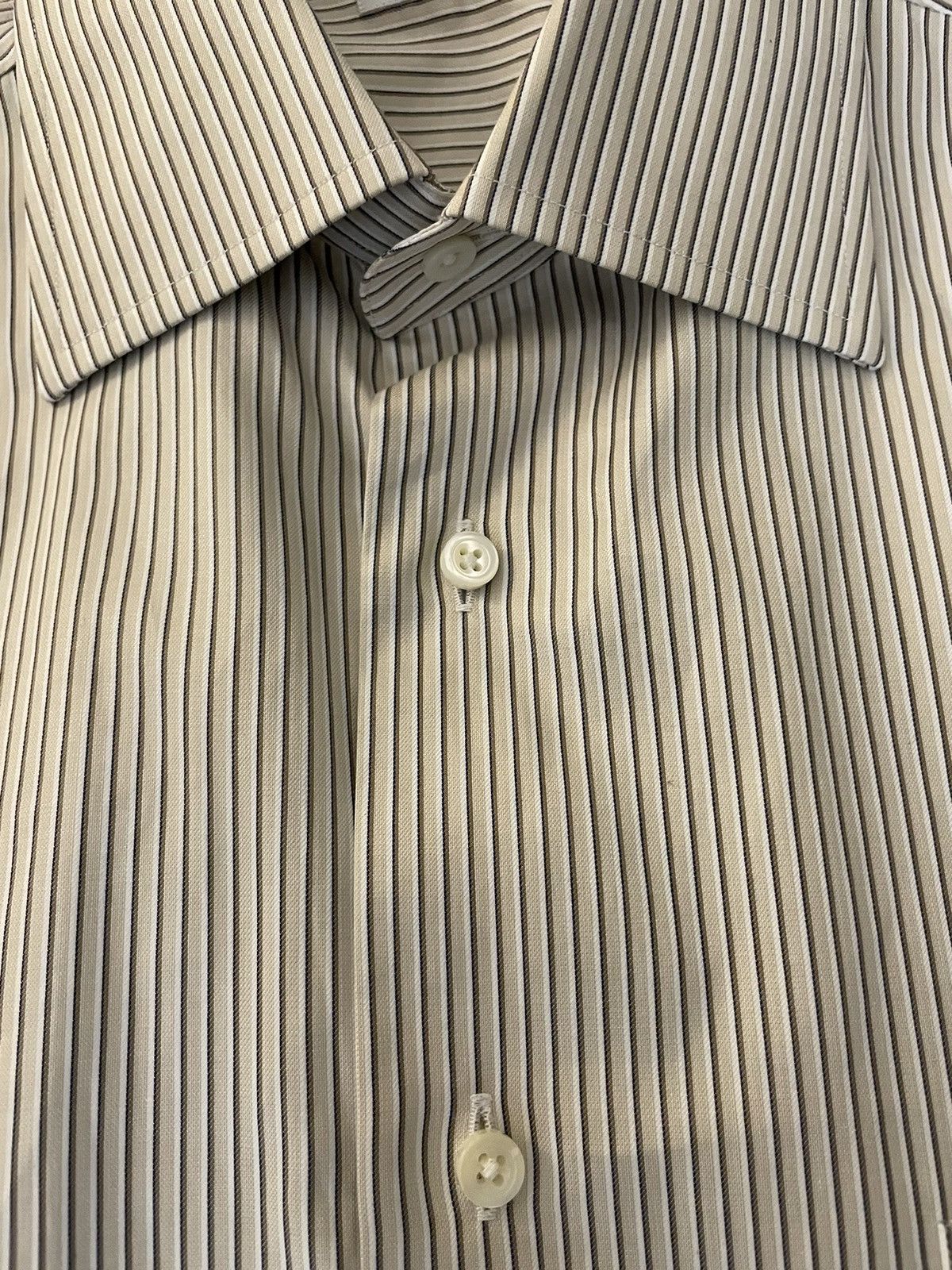 Ermenegildo Zegna Finely Striped Spread Collar Dress Shirt Size US L / EU 52-54 / 3 - 3 Thumbnail