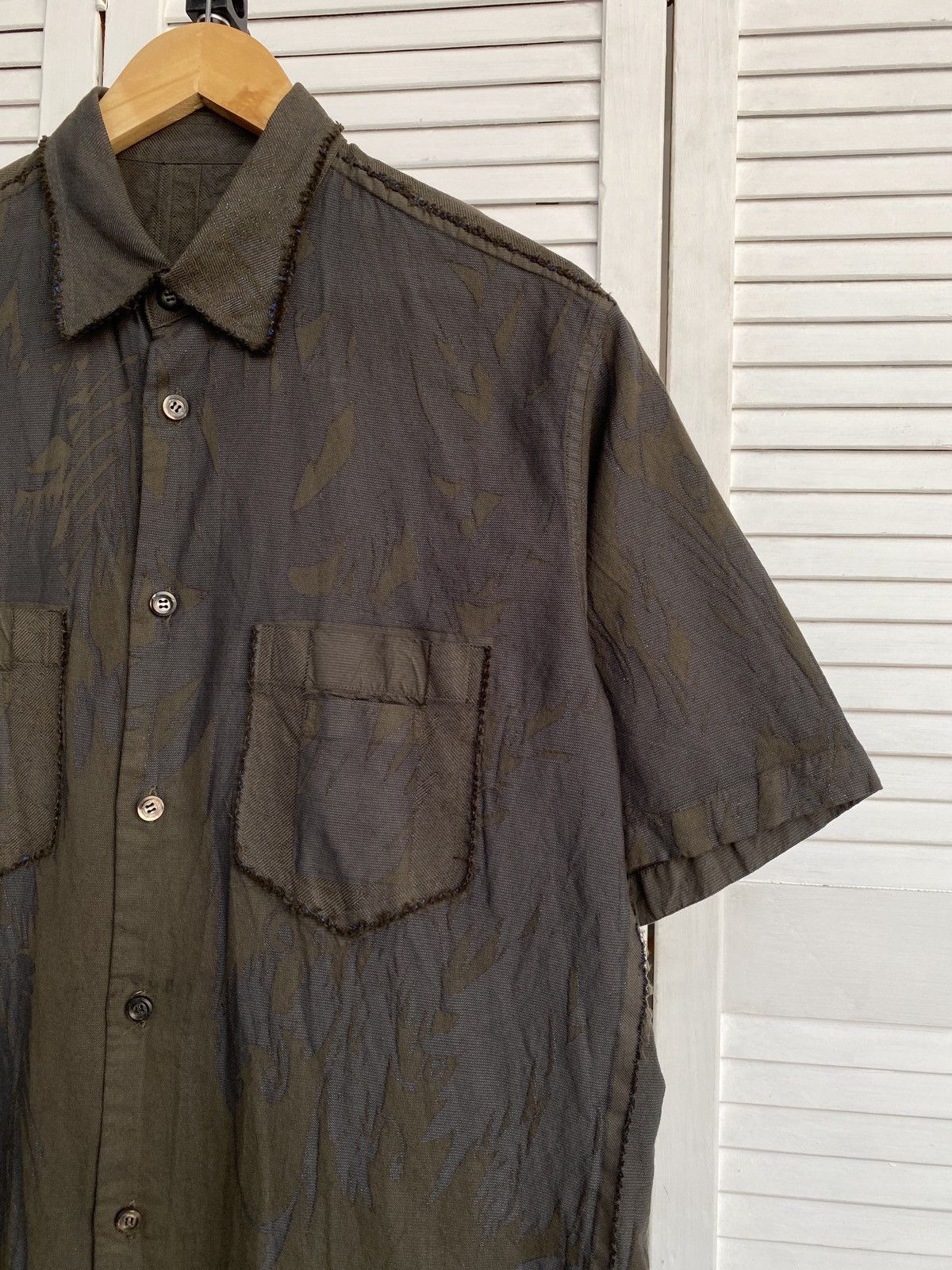 Issey Miyake × Japanese Brand × Vintage ISSEY MIYAKE A-POC "Shadow Stitch" Raw Edge Textured Shirt Size US M / EU 48-50 / 2 - 10 Thumbnail