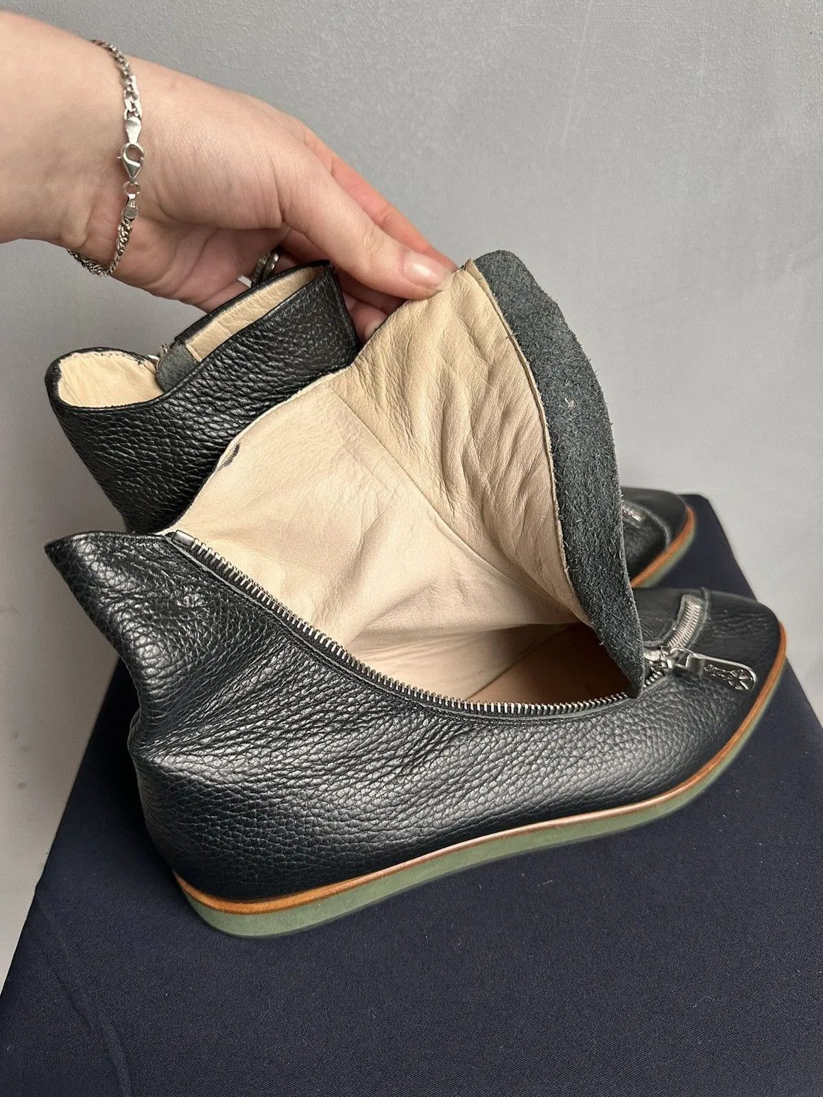 If Six Was Nine Leather Boots Metal Zip Vintage Rick Owens Style Y2K Size US 7 / IT 37 - 11 Thumbnail