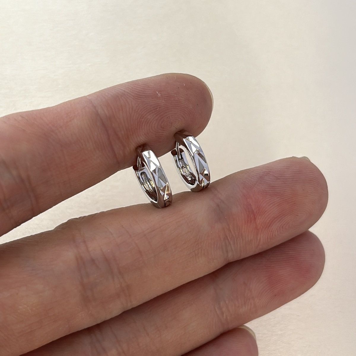 Other 13mm Small Silver Hoop Earrings for Men Women Streetwear Size ONE SIZE - 6 Thumbnail