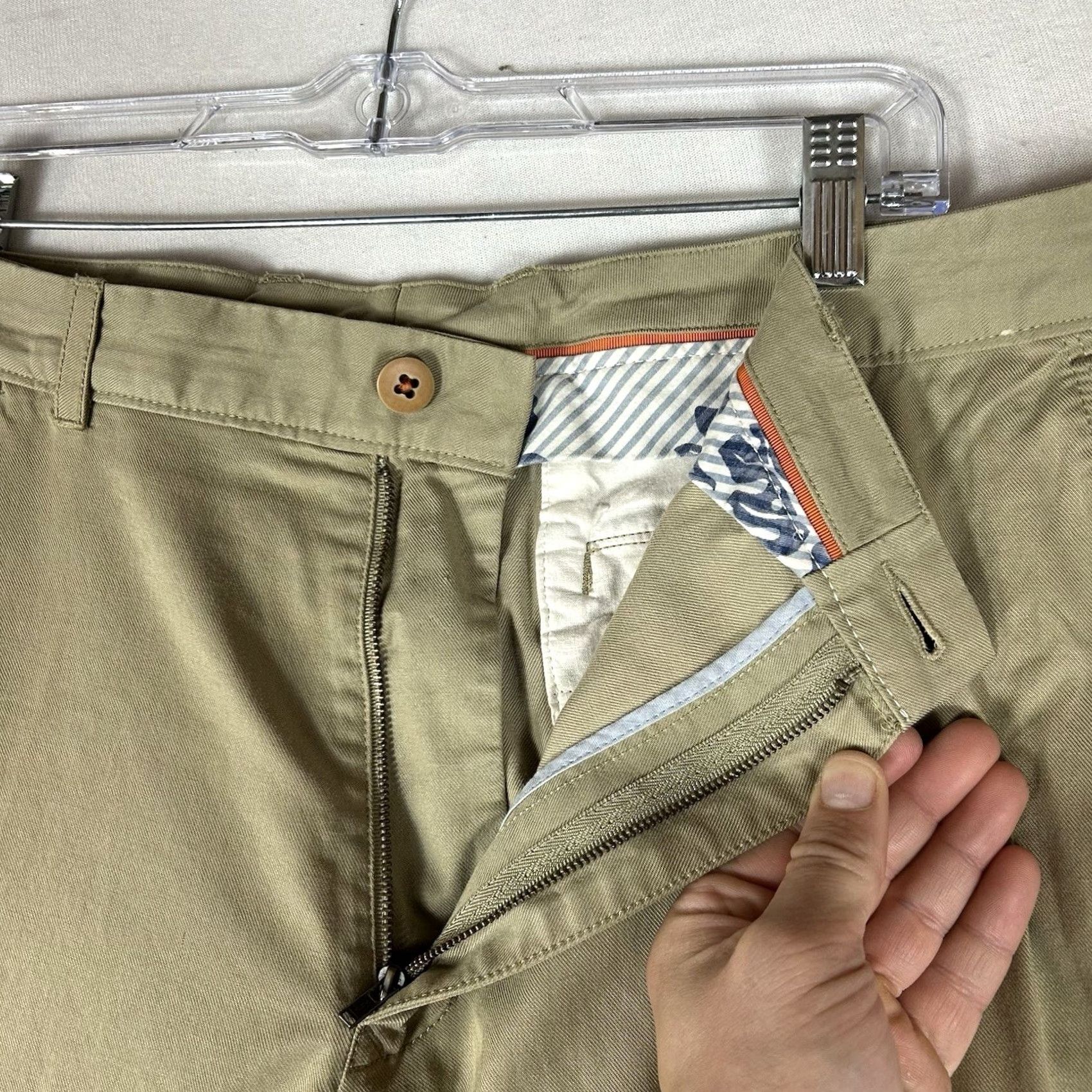 Tommy Bahama Tommy Bahama Flat Front Chino Pants Men 38x30 Beige Khaki Golf Stretch Tencel Size US 38 / EU 54 - 5 Thumbnail