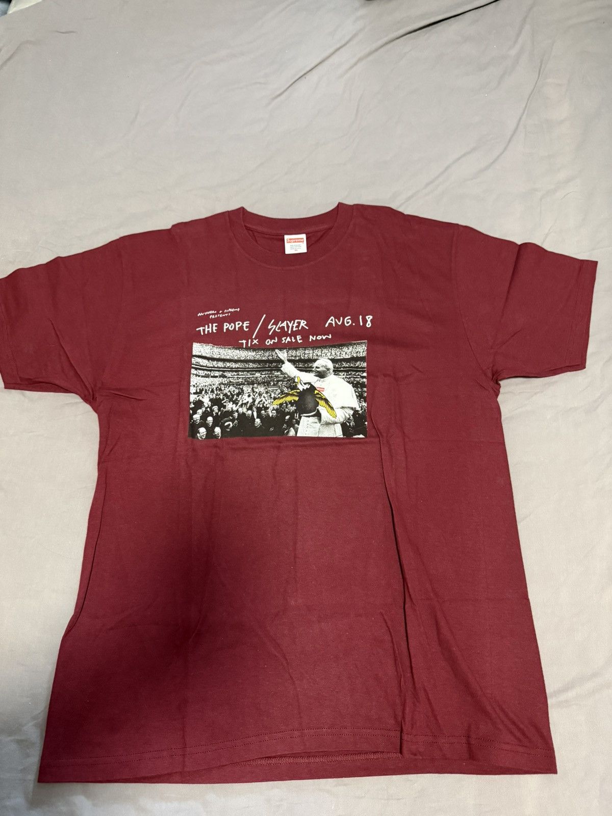 Supreme Supreme antihero pope tee burgundy Size US XL / EU 56 / 4 - 1 Thumbnail