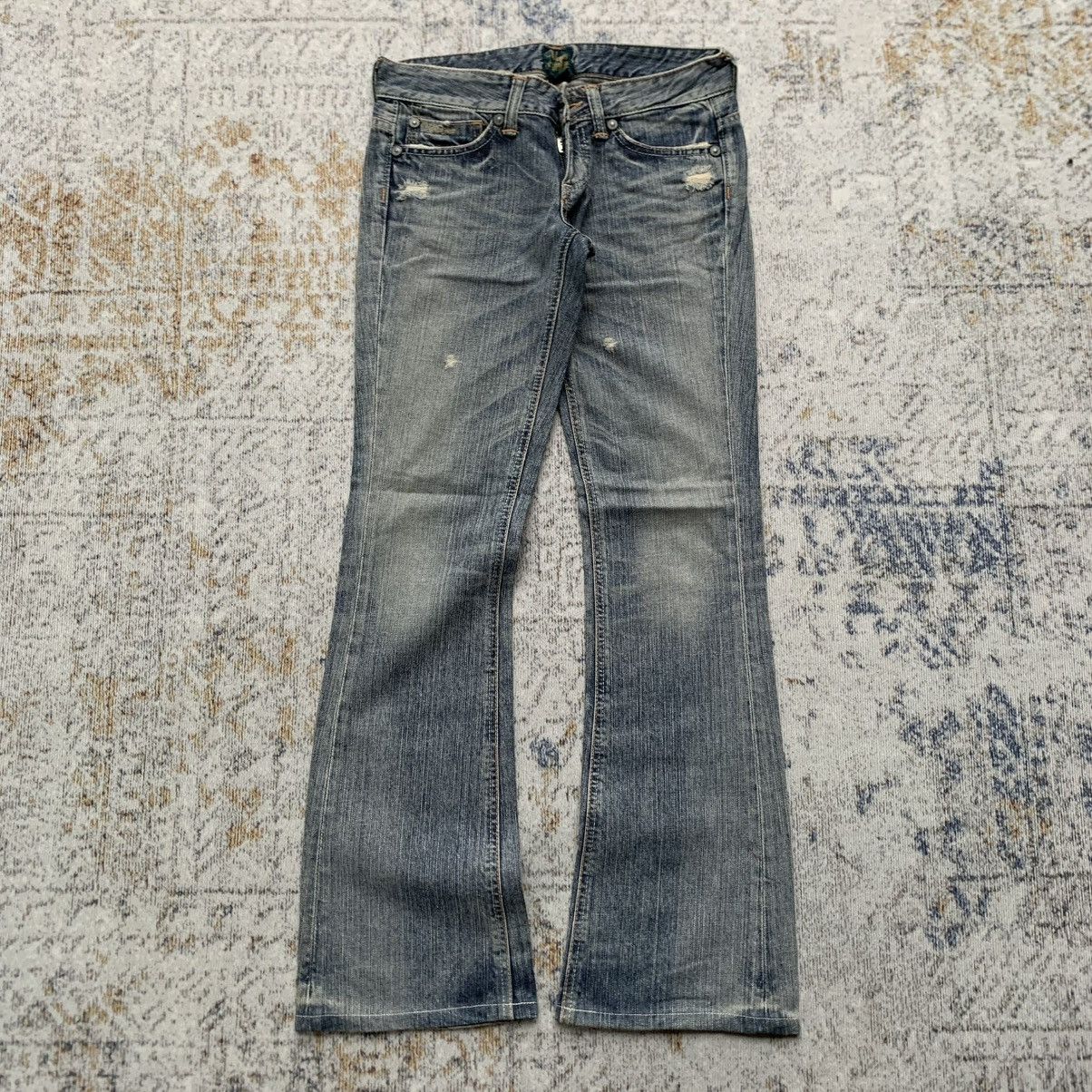 Japanese Brand × Vintage Y2K Rare Japanese Brand Edwin Venus Distressed Flared Jeans Size 28" / US 6 / IT 42 - 1 Thumbnail