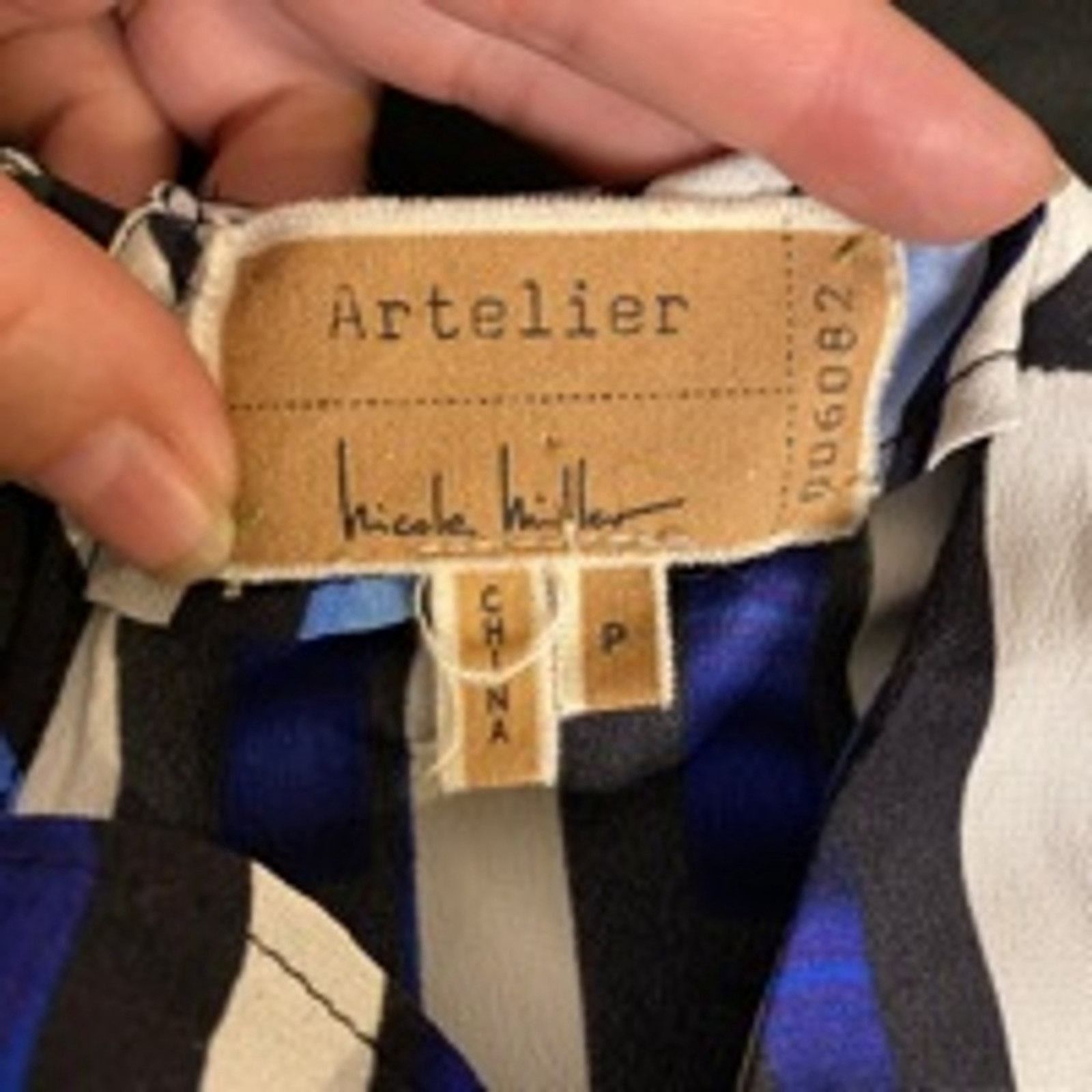 Nicole Miller Chic Striped Pleated Peplum Blouse Blue Black Artelier Size S / US 4 / IT 40 - 5 Thumbnail