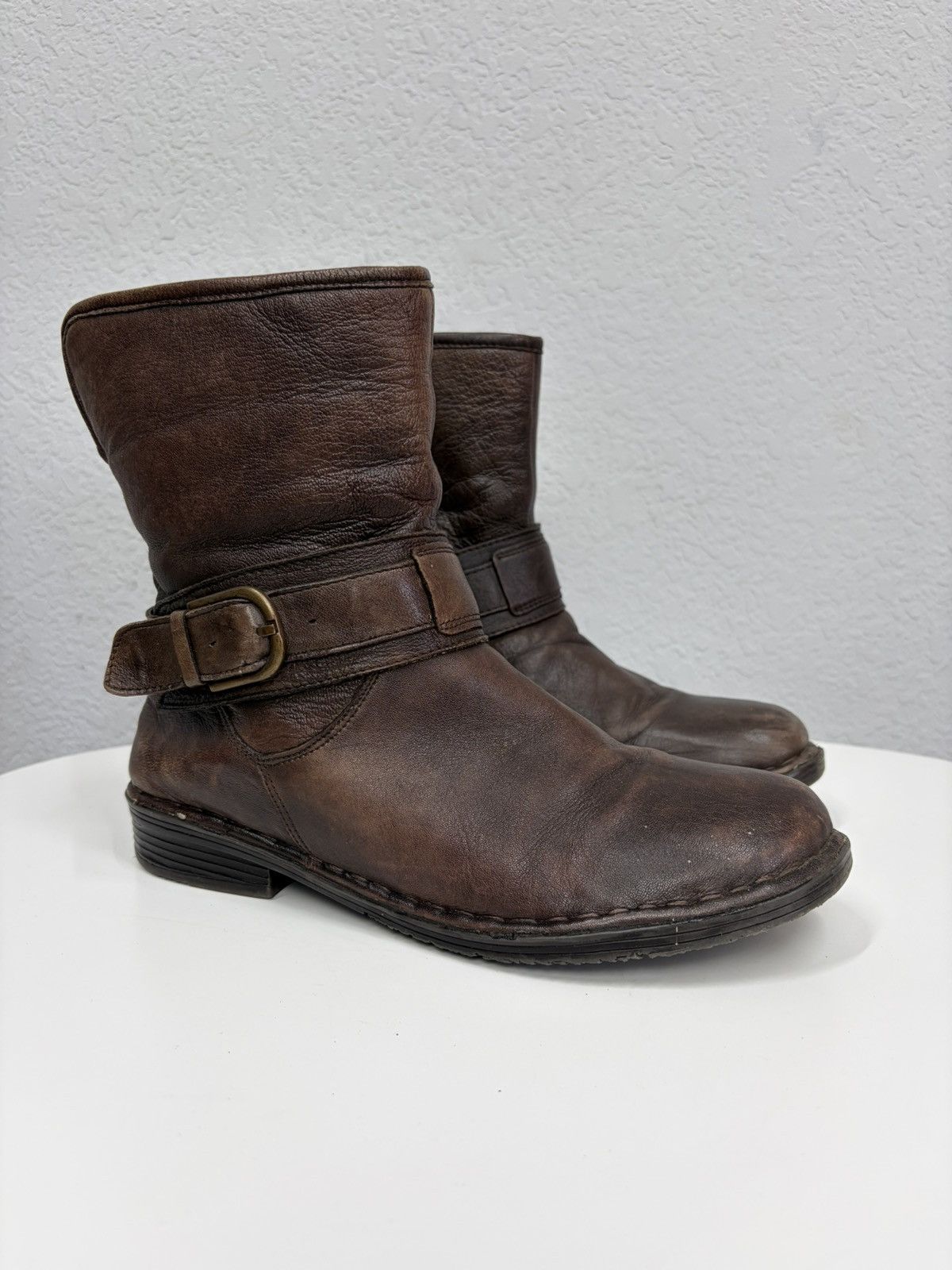 A.S.98 Vintage Like Maison Margiela Belted Leather Biker Boots 00s Size US 8 / EU 41 - 5 Thumbnail