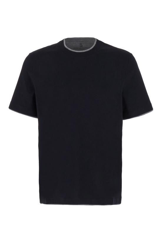 Brunello Cucinelli BRUNELLO CUCINELLI Men T-Shirts M0B137427 CW893 BLUE Size US XXL / EU 58 / 5 - 1 Thumbnail