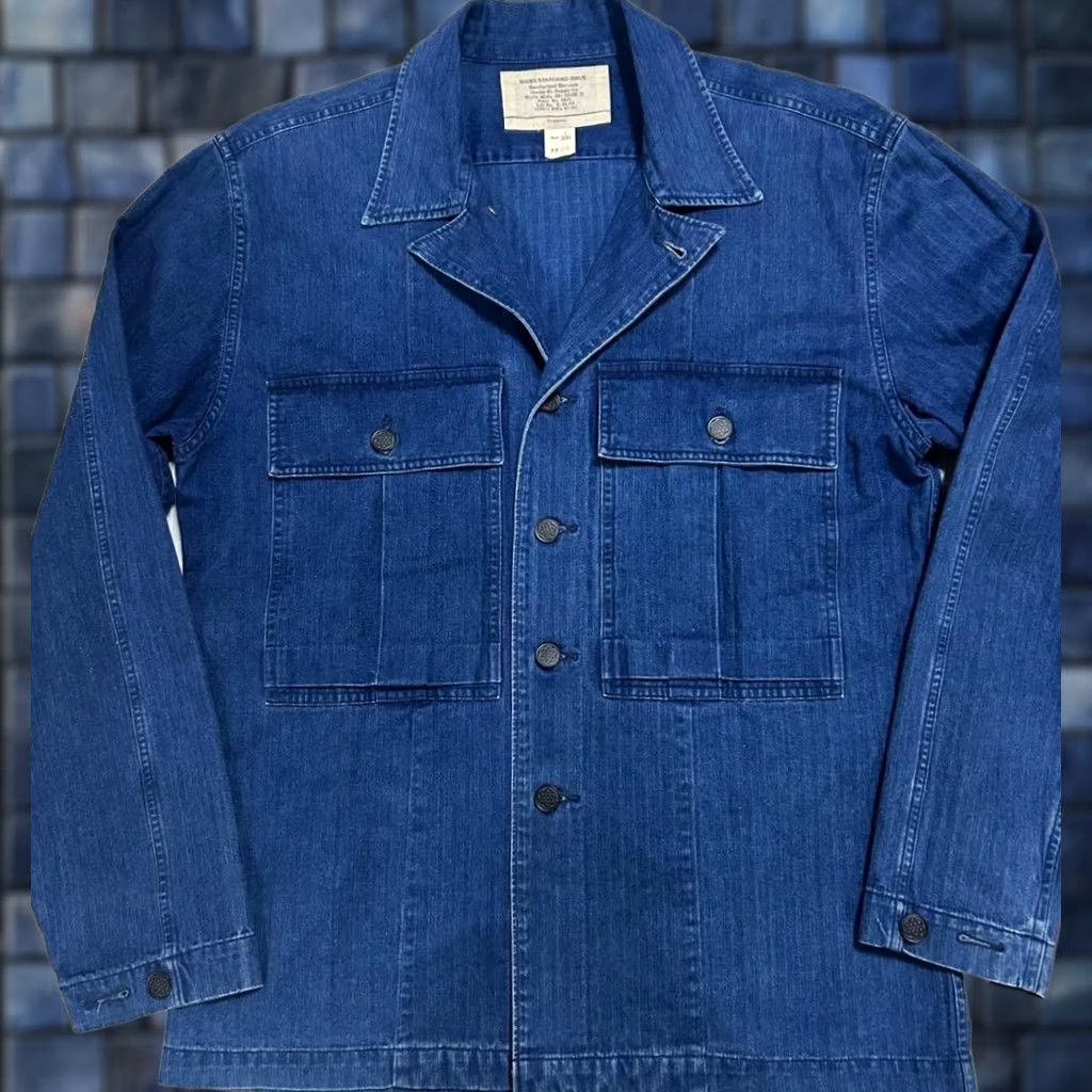 Ralph Lauren RRL Ralph Lauren Indigo Herringbone Coverall Jacket Size S Blue Used Men Size US 29 - 1 Thumbnail