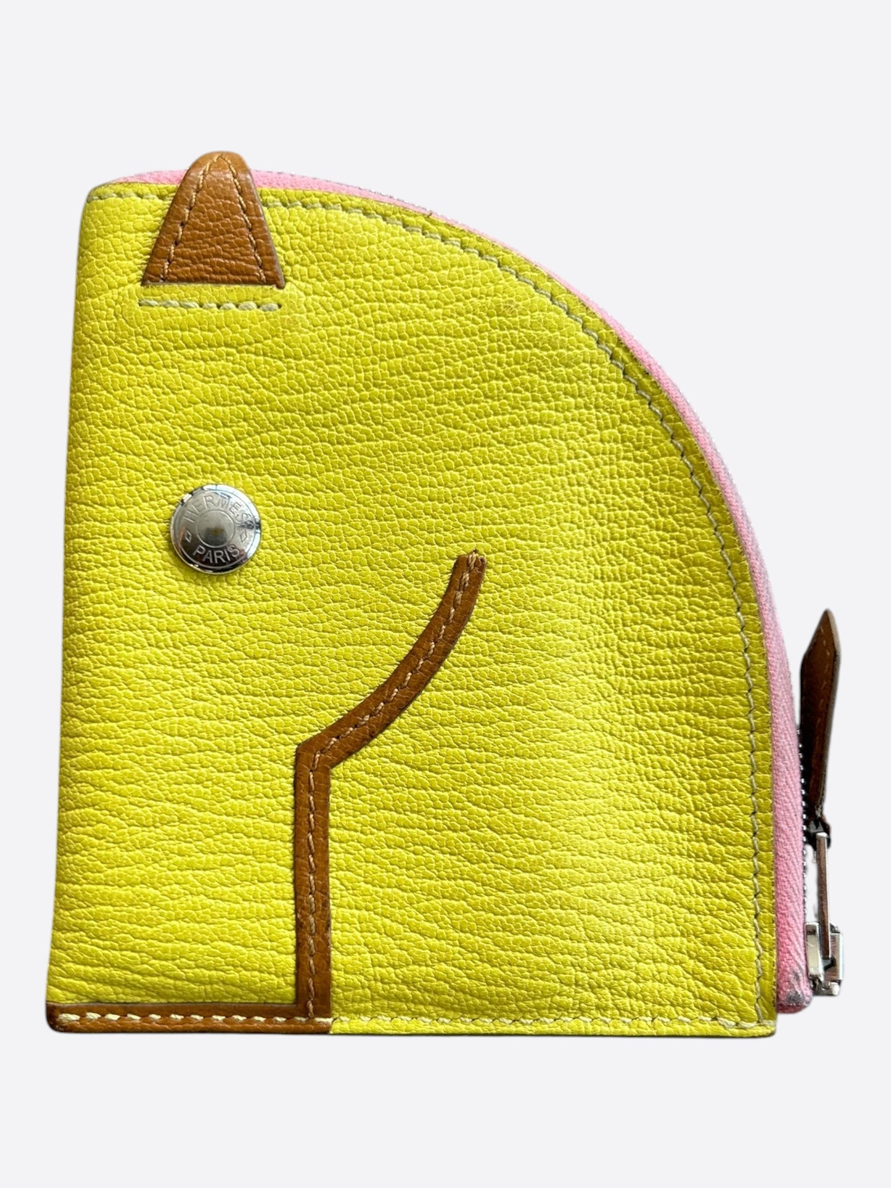Hermes Hermes Yellow & Brown Epsom Paddock Chevre Misor Coin Pouch Size ONE SIZE - 2 Thumbnail