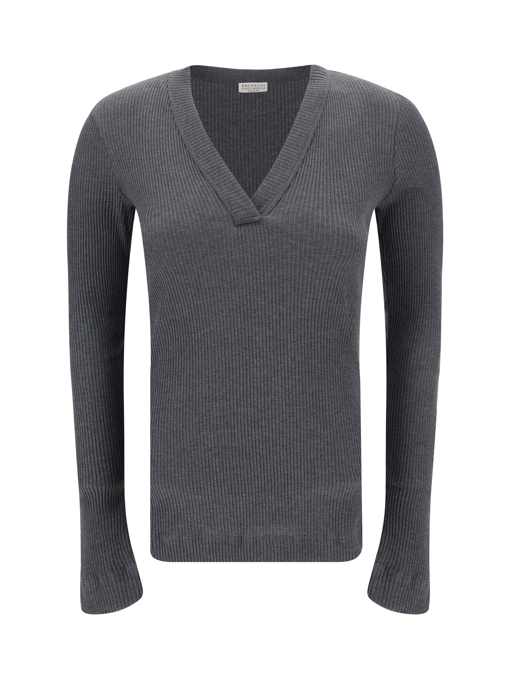 Brunello Cucinelli o1w1db10825 Blouse in Dark Grey Size L / US 10 / IT 46 - 1 Thumbnail