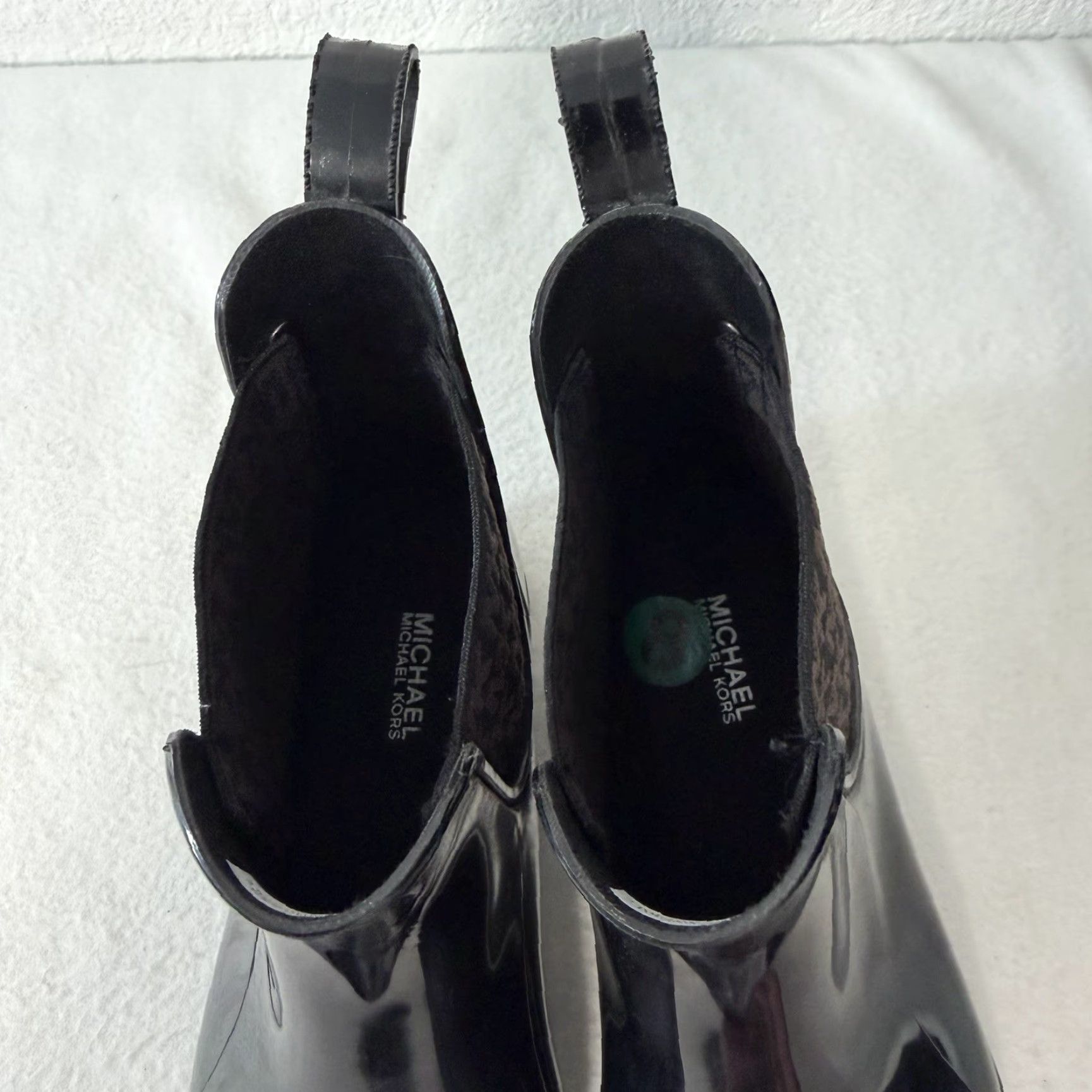 Michael Kors Michael Kors Women’s Black Rubber Rain Boots Size 8 Monogram Logo Chelsea Boots Size US 8 / IT 38 - 5 Thumbnail