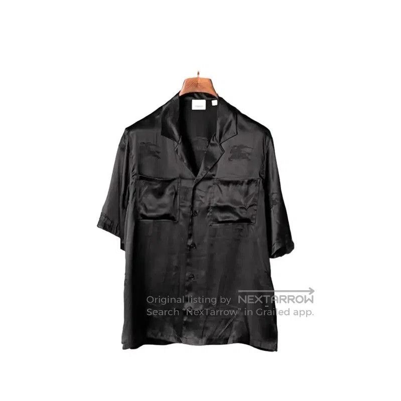 Burberry Burberry Men's Black Silk Short Sleeve Shirt. Size US XXL / EU 58 / 5 - 1 Thumbnail