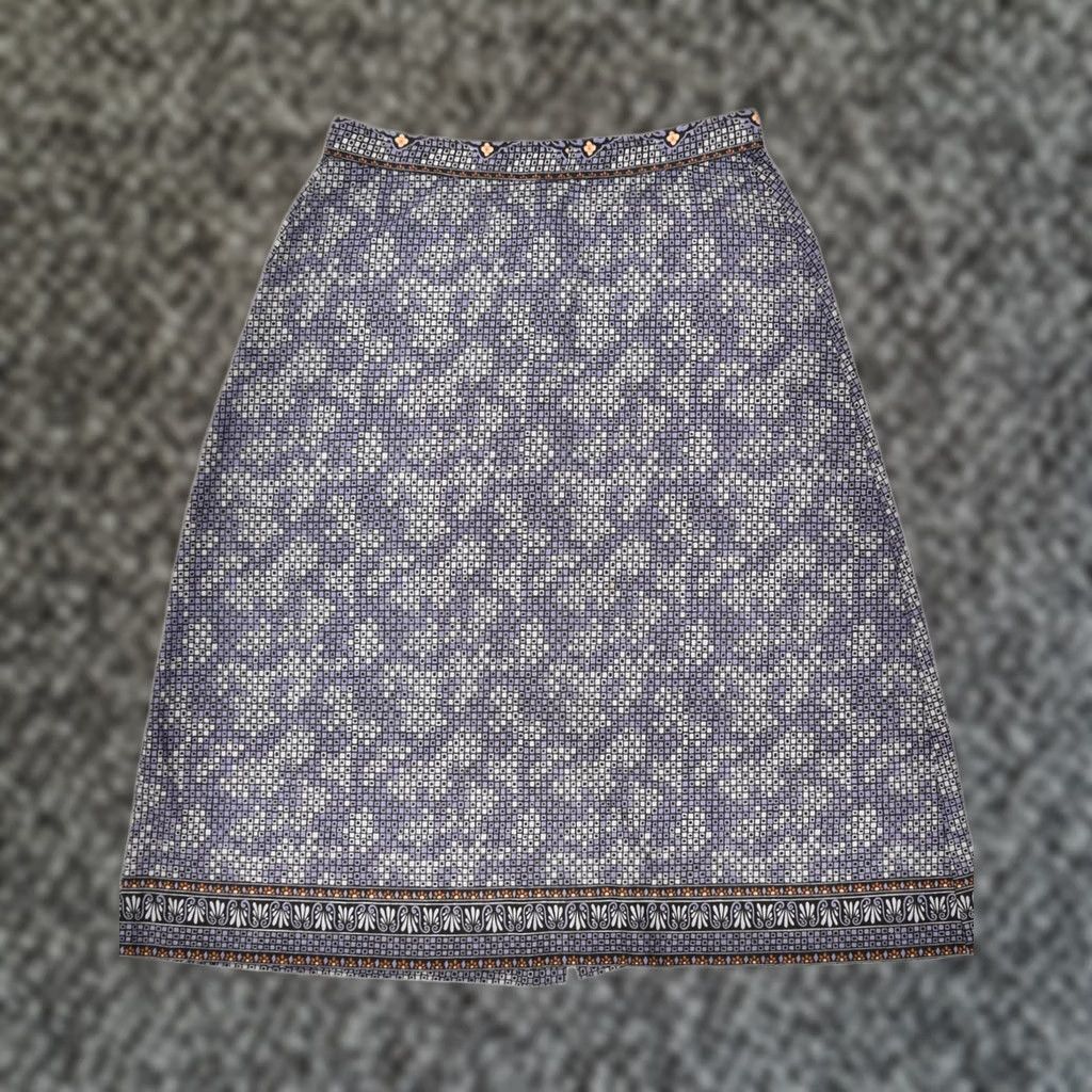 Vintage VINTAGE Womens A-Line Skirt Navy Blue Spotted Polyester W27 Small Size 27" / US 4 / IT 40 - 1 Thumbnail