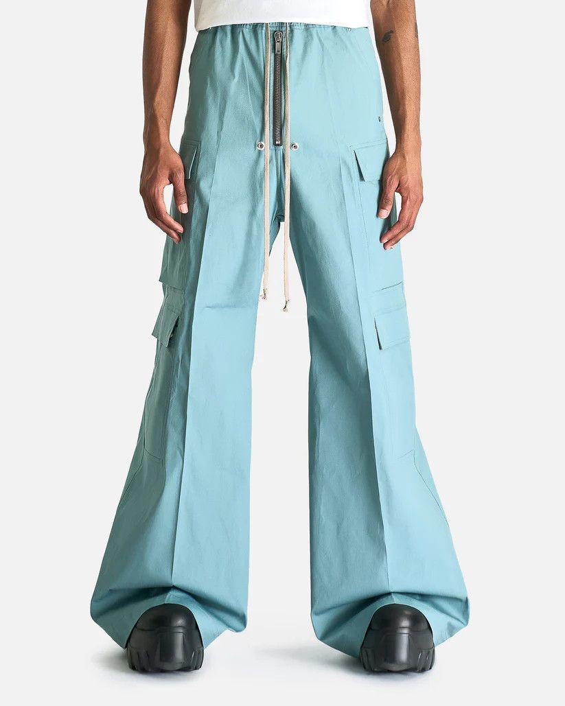Rick Owens o1s1v1r1oon0825 Cargobelas Pants in Teal Blue Size US 32 / EU 48 - 1 Thumbnail